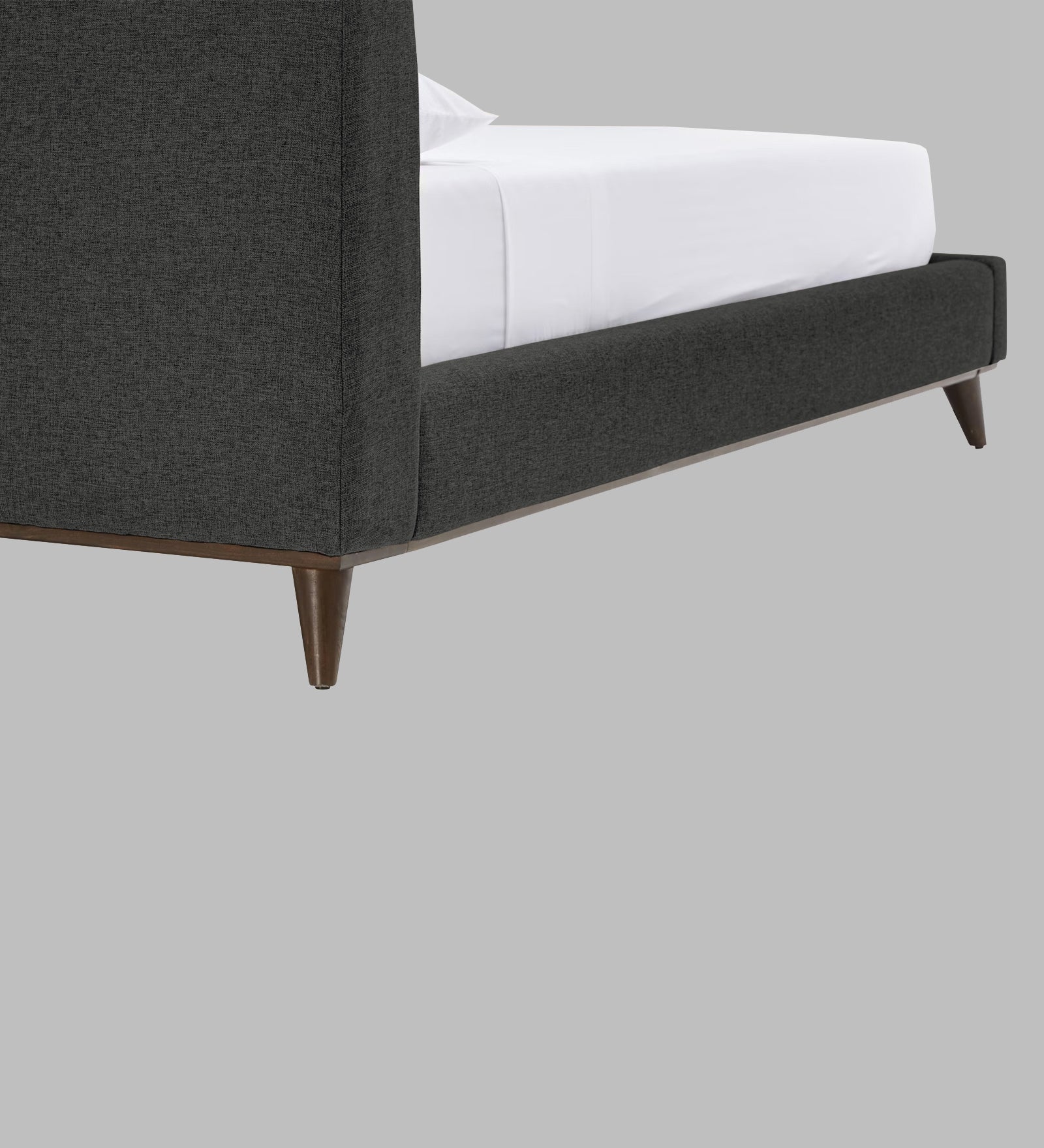 Jasmin Fabric Upholstered Queen Bed in Charcoal Grey Colour - Febonic Living