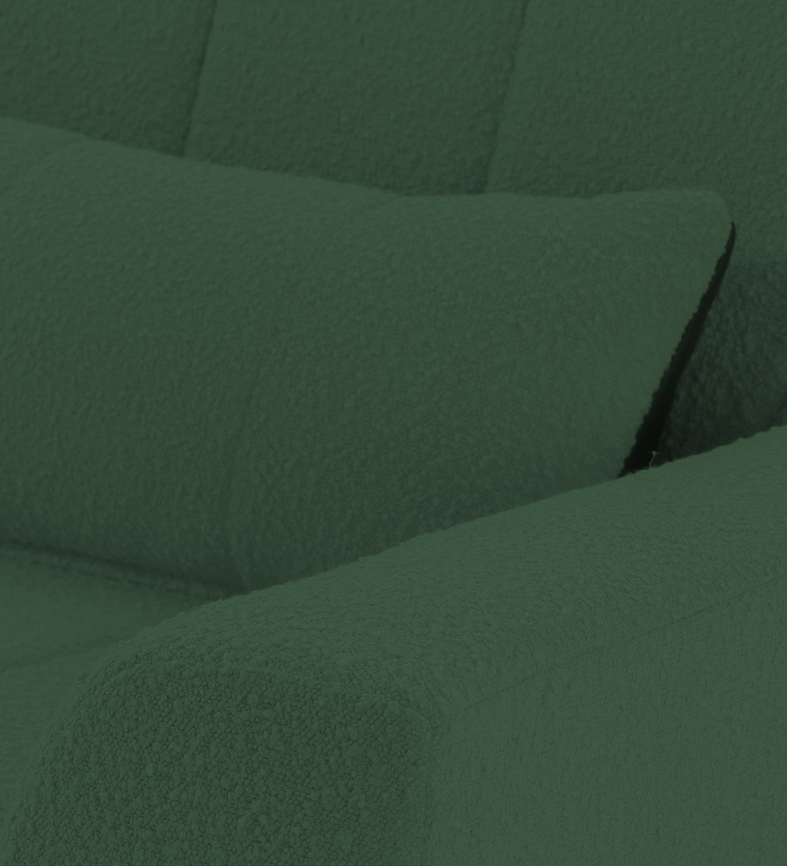 Nesco Boucle Fabric 1 Seater Sofa In Bottle Green Colour - Febonic Living