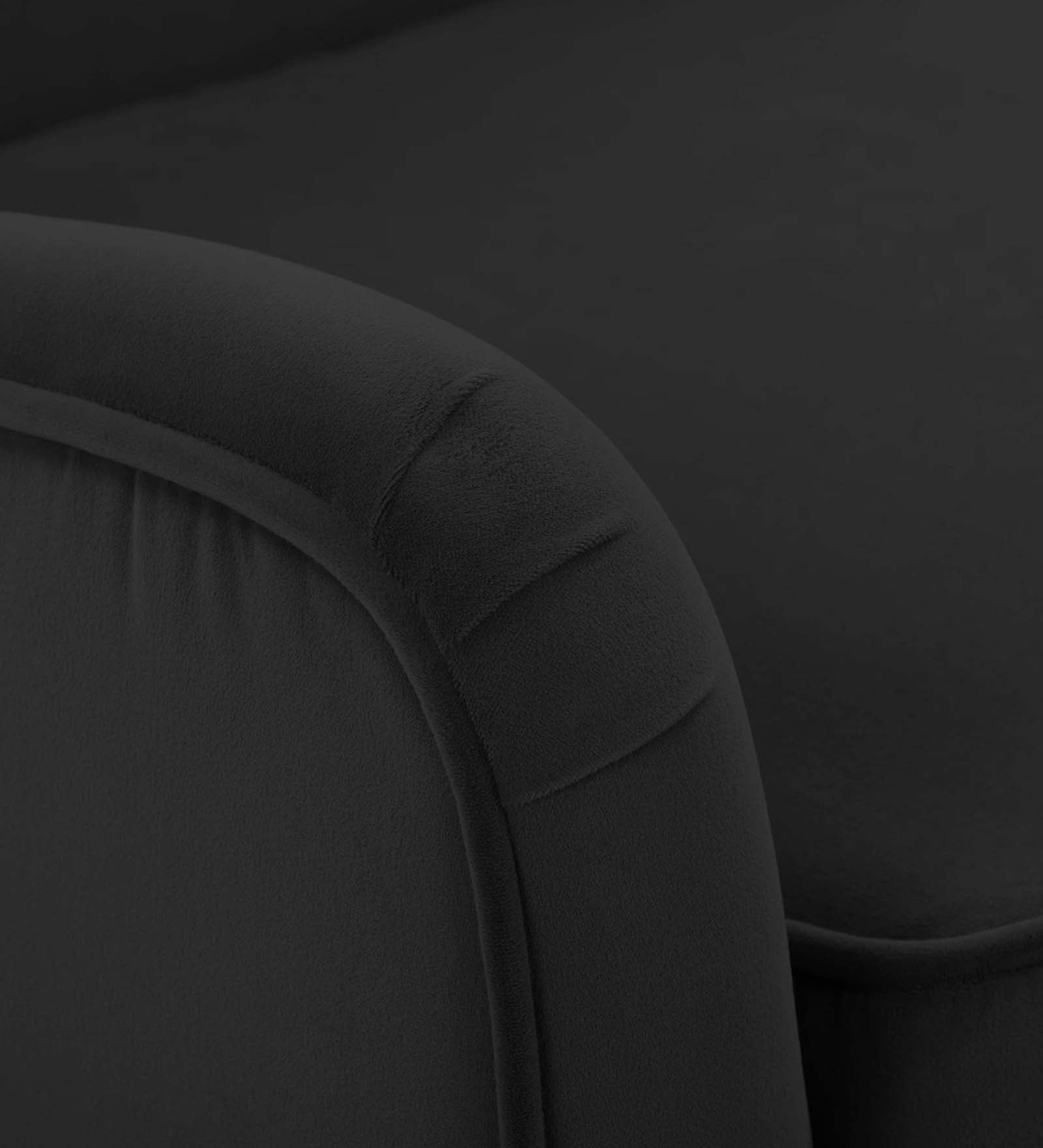 Ame Velvet Upholstered Arm Chair In Adam Black Colour - Febonic Living