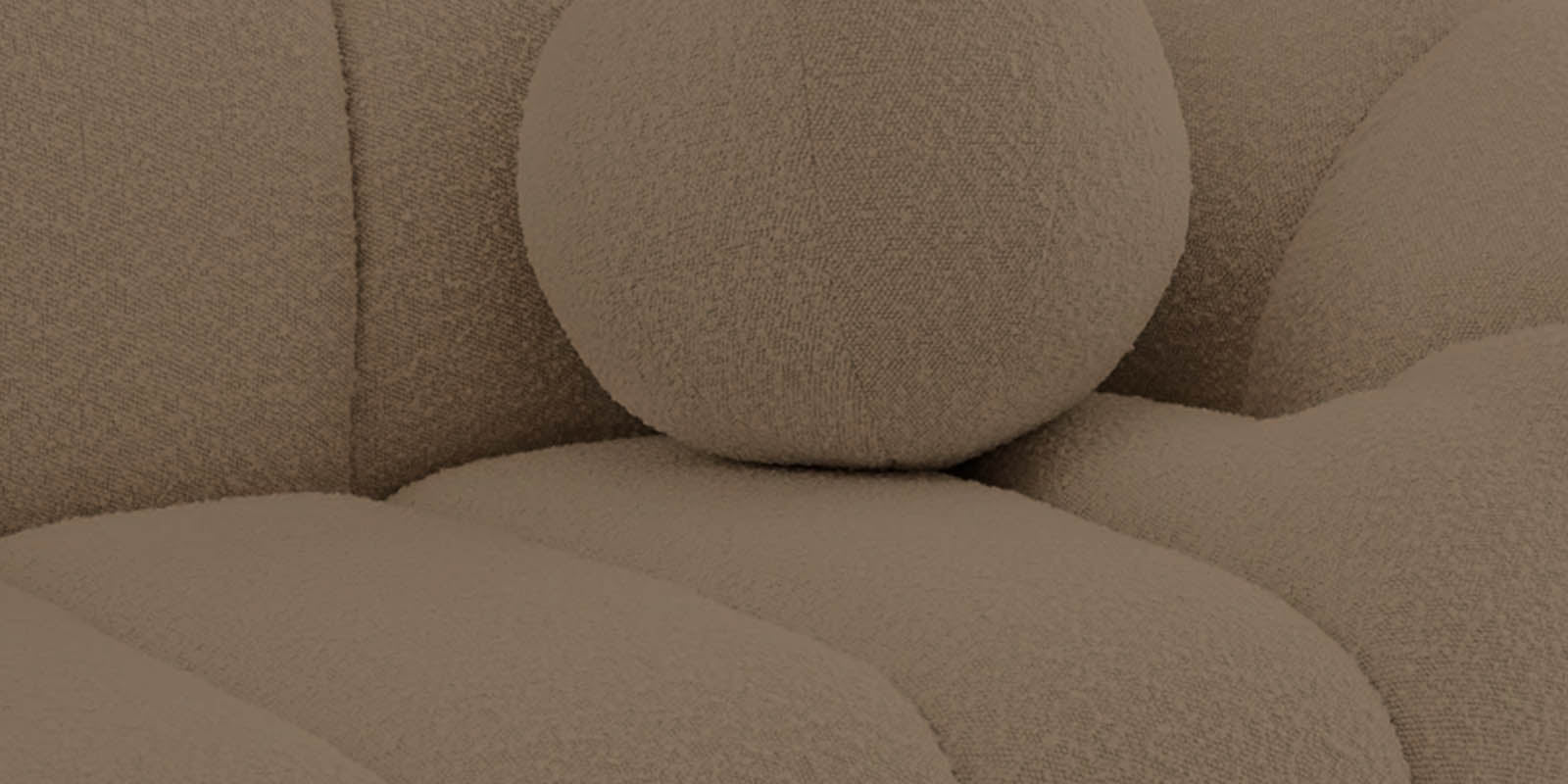 Boucle Fabric 3 Seater Sofa In Caro Beige Colour - Febonic Living