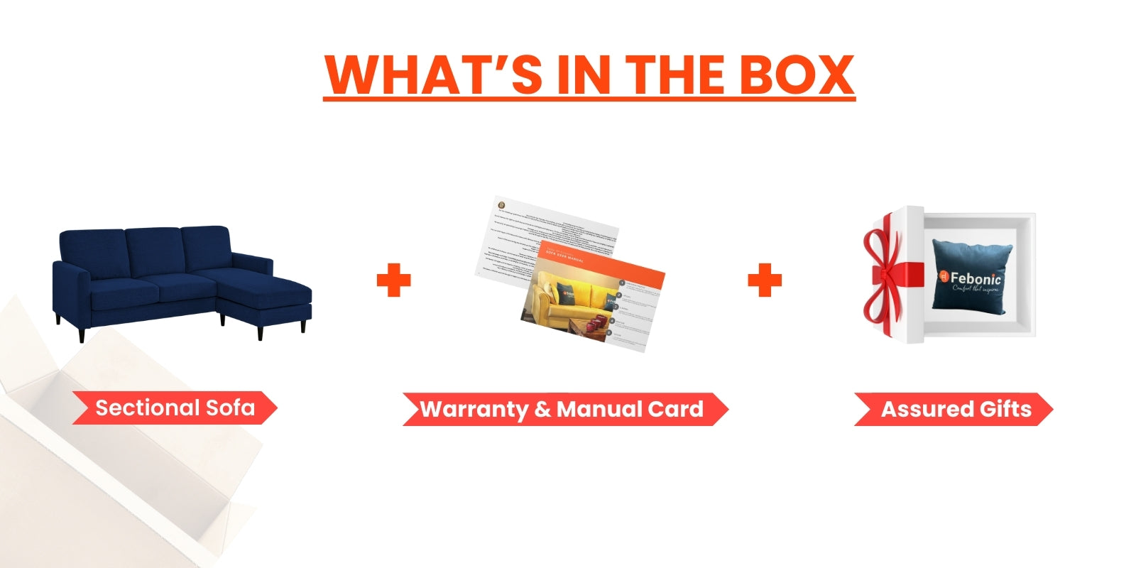 Romie Fabric LHS Sectional Sofa (2+Lounger) In Ash Grtey Colour - Febonic Living