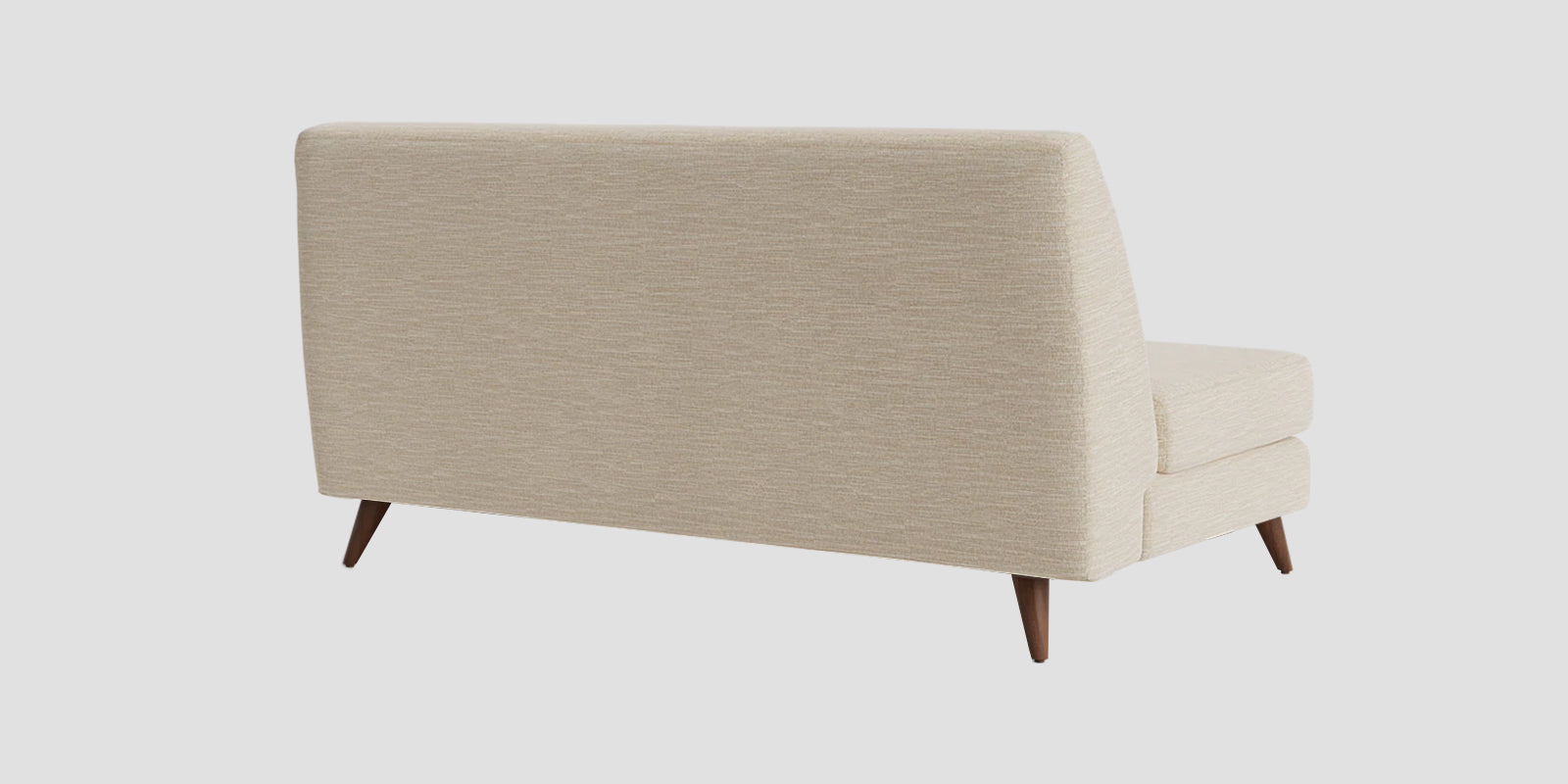 Jasmin Fabric 2 Seater Armless Sofa In Ivory Cream Colour - Febonic Living