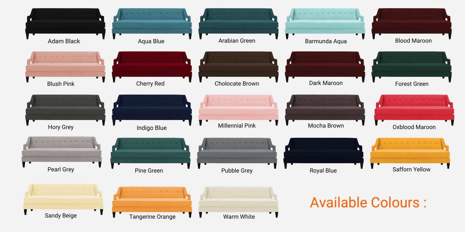 Daffy Velvet 3 Seater Sofa In Davy Grey Colour - Febonic Living