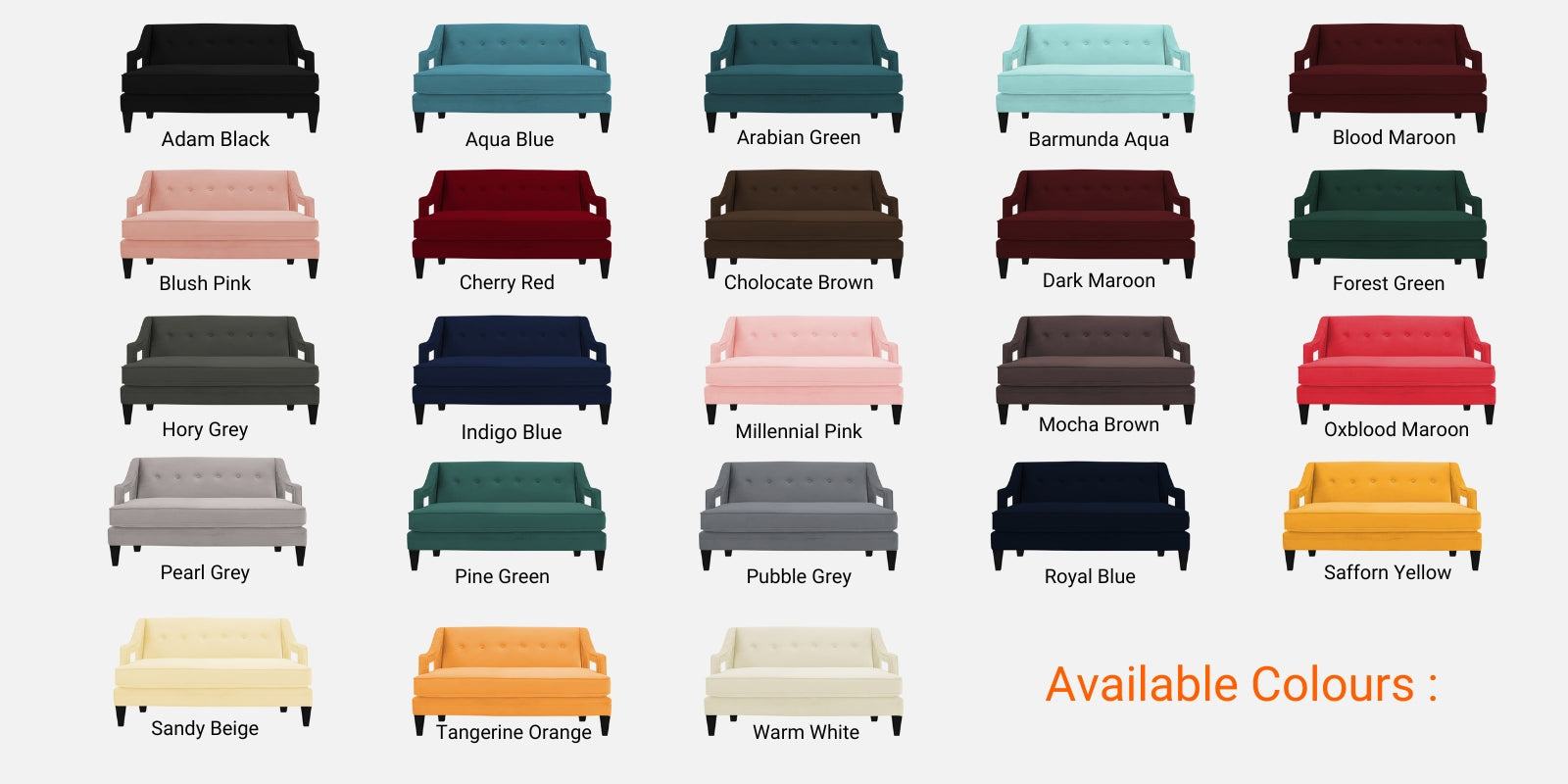 Daffy Velvet 2 Seater Sofa In Davy Grey Colour - Febonic Living
