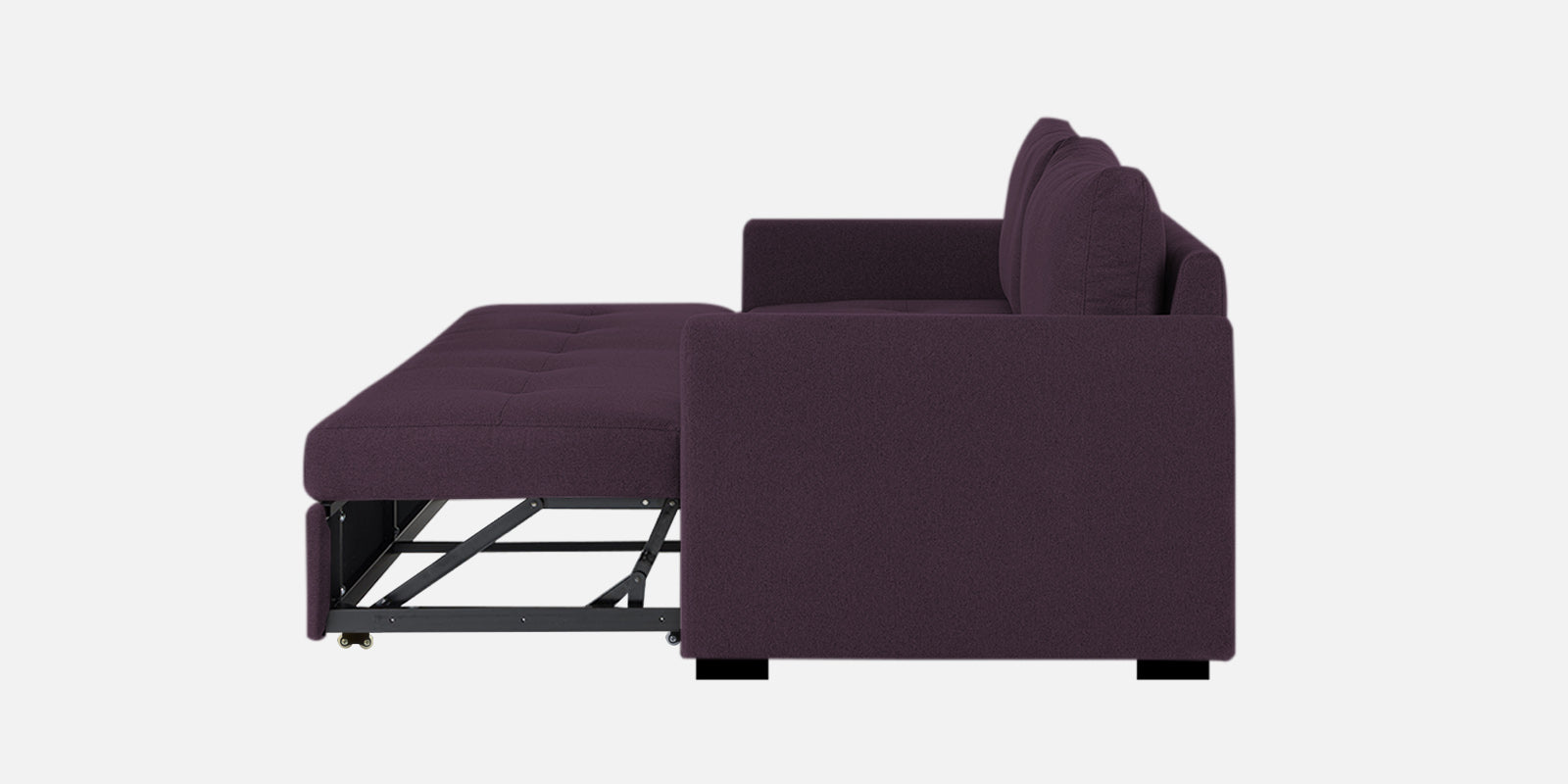 Sigma Fabric 3 Seater Pull Out Sofa Cum Bed In Greek Purple Colour - Febonic Living