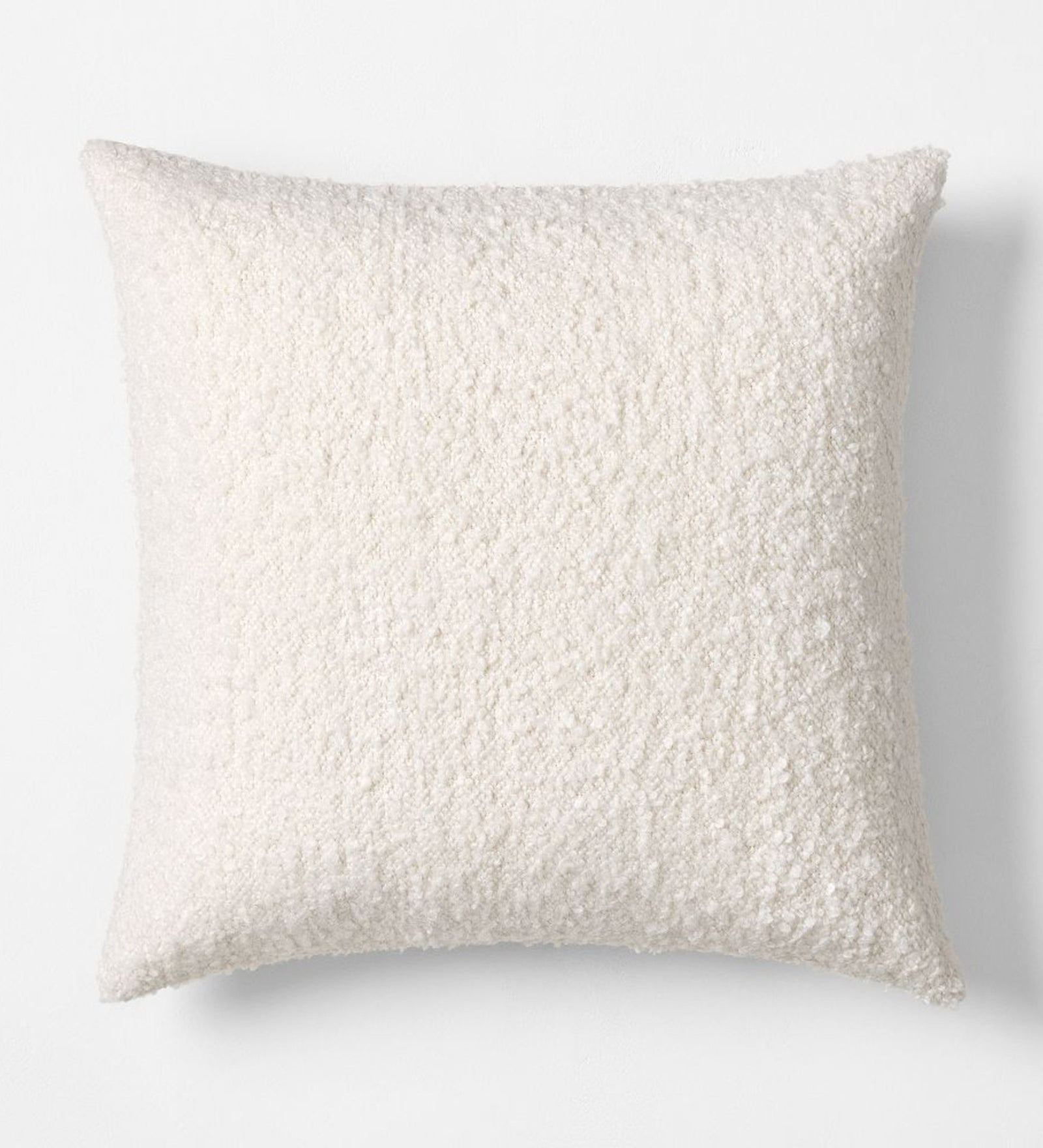 Cosy Boucle Fabric (16x 16in) Sofa Pillows In Bright White Colour (Pack of 2) - Febonic Living