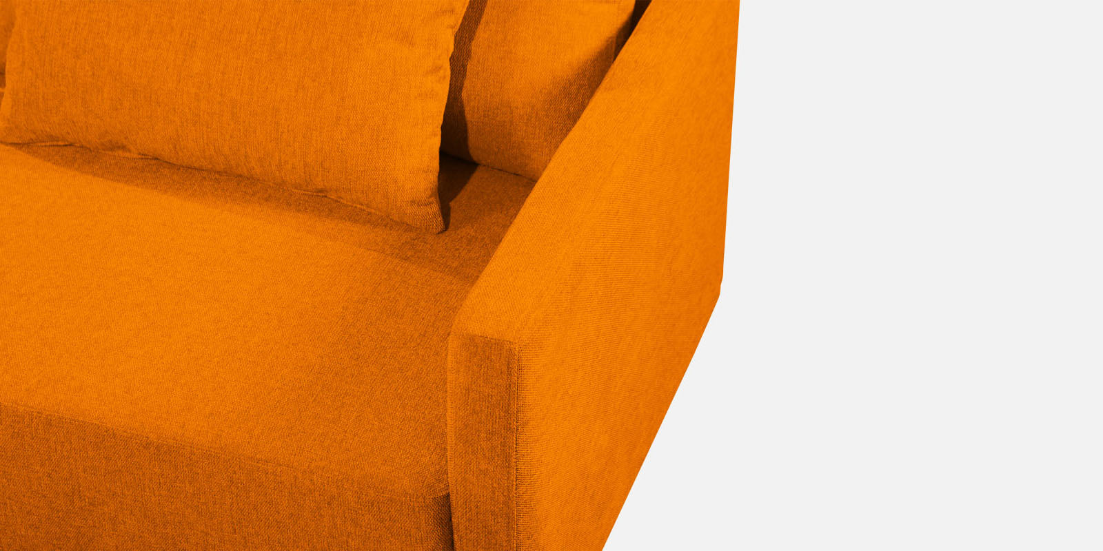 Kera Fabric LHS Sectional Sofa (3+Lounger) In Vivid Orange Colour - Febonic Living