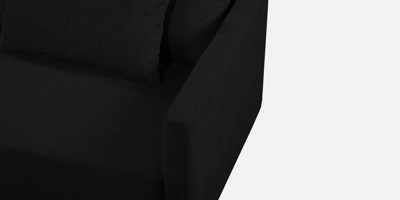 Kera Fabric LHS Sectional Sofa (3+Lounger) In Zed Black Colour - Febonic Living