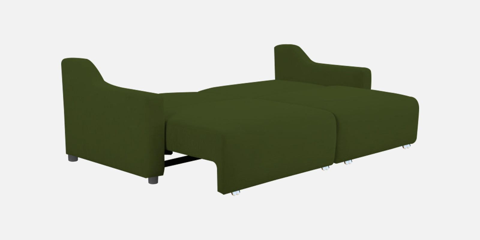 Gabby Fabric 3 Seater Pull Out Sofa Cum Bed In Olive Green Colour - Febonic Living