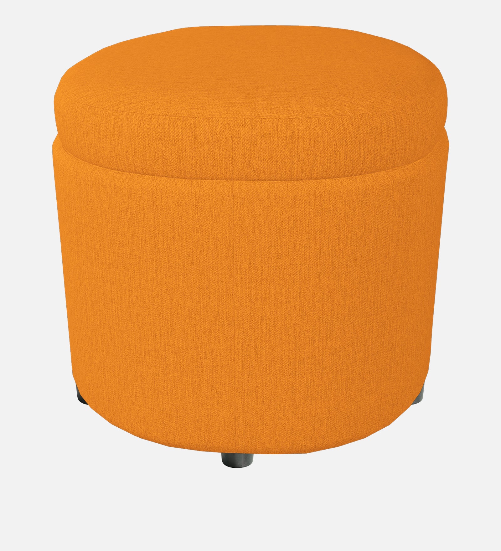 Ruggy Fabric Ottoman In Vivid Orange Colour With Storage - Febonic Living
