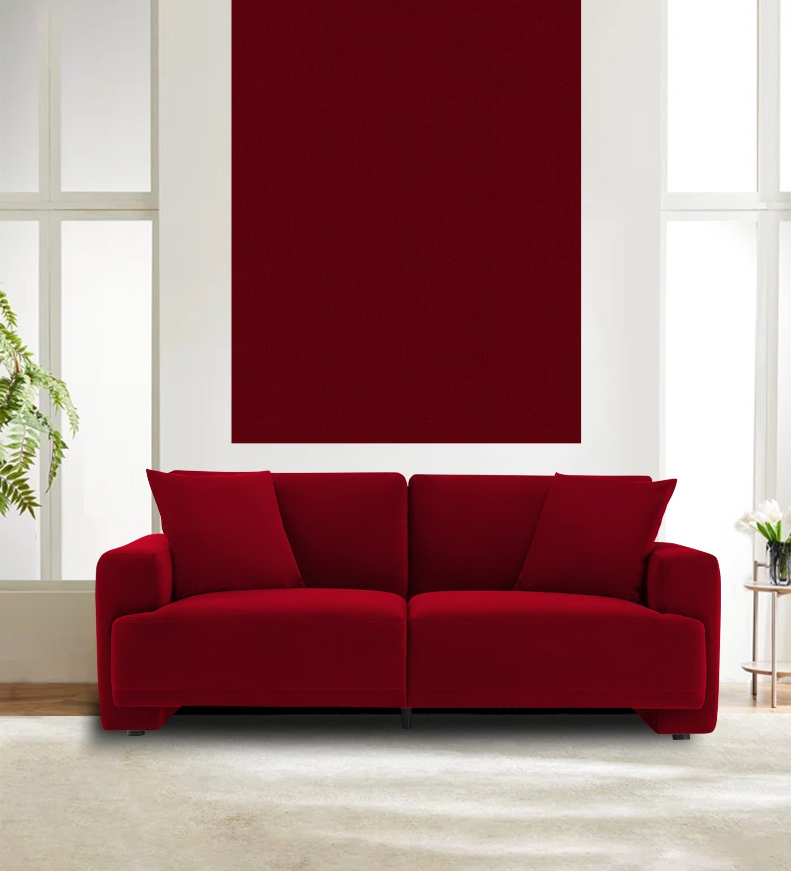 Velvet Mido Fabric Cherry Red 119 Code - Febonic Living