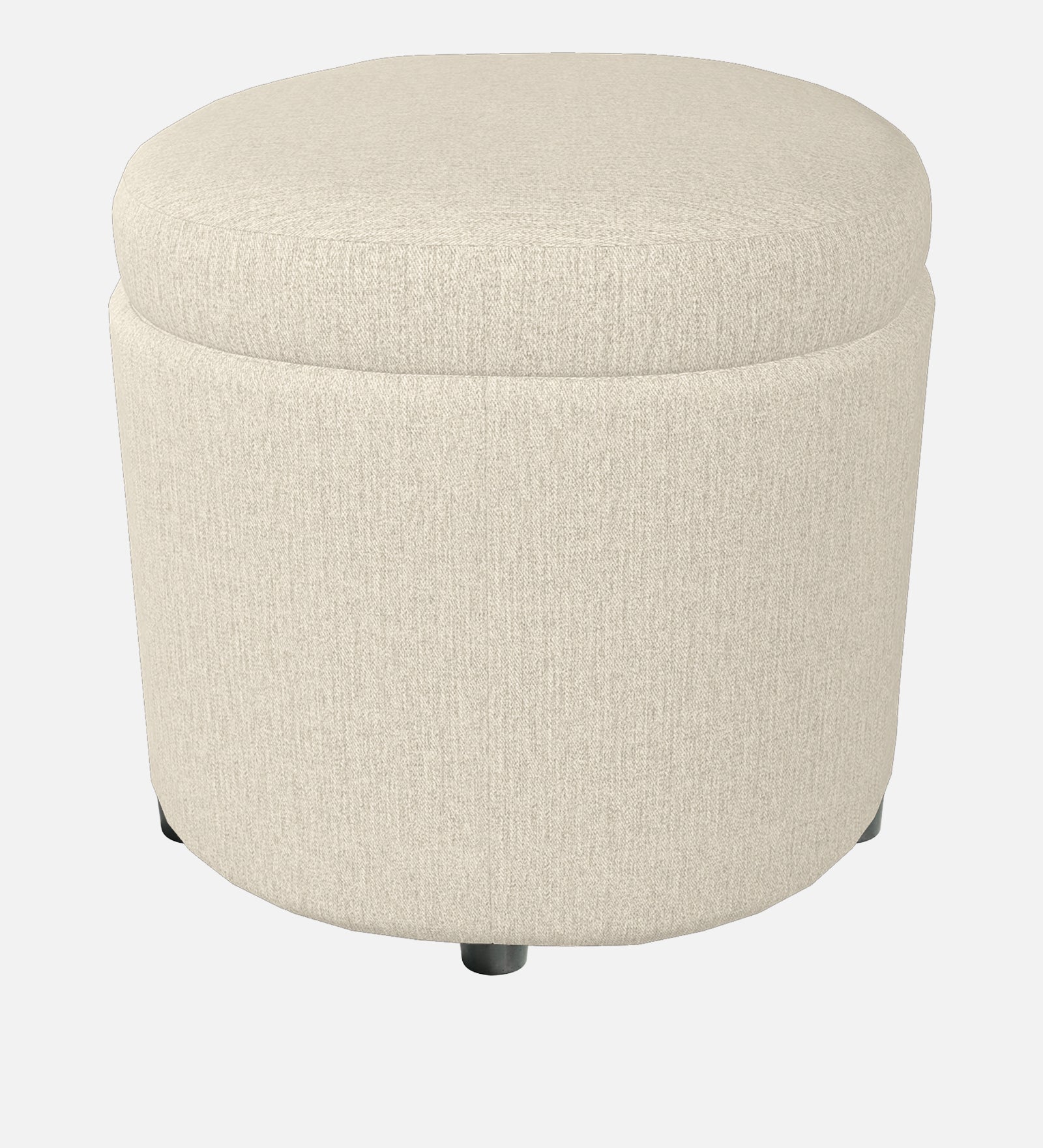 Ruggy Fabric Storage Ottoman in Ivory Cream Colour - Febonic Living