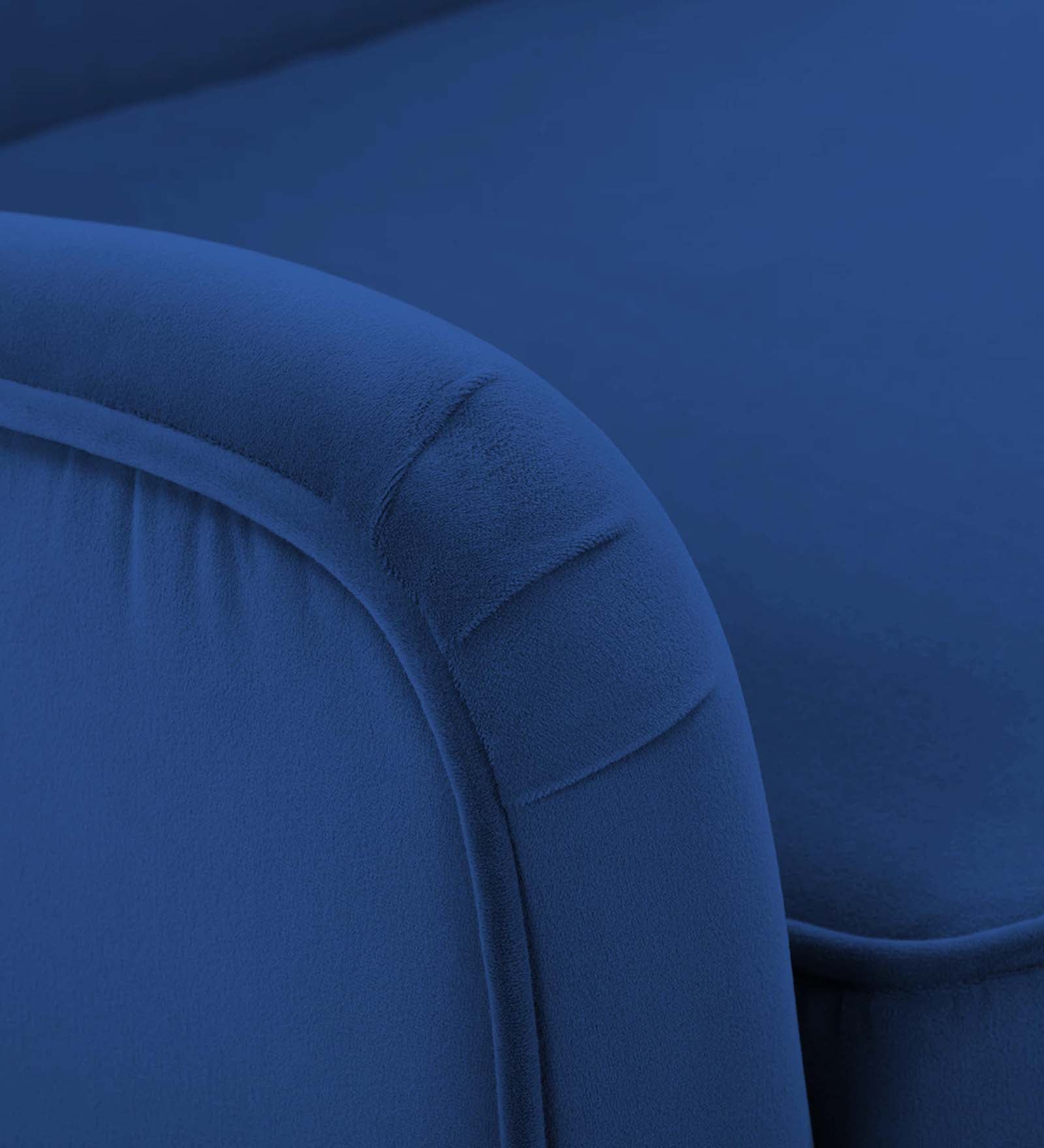 Ame Velvet Upholstered Arm Chair In imperial blue Colour - Febonic Living