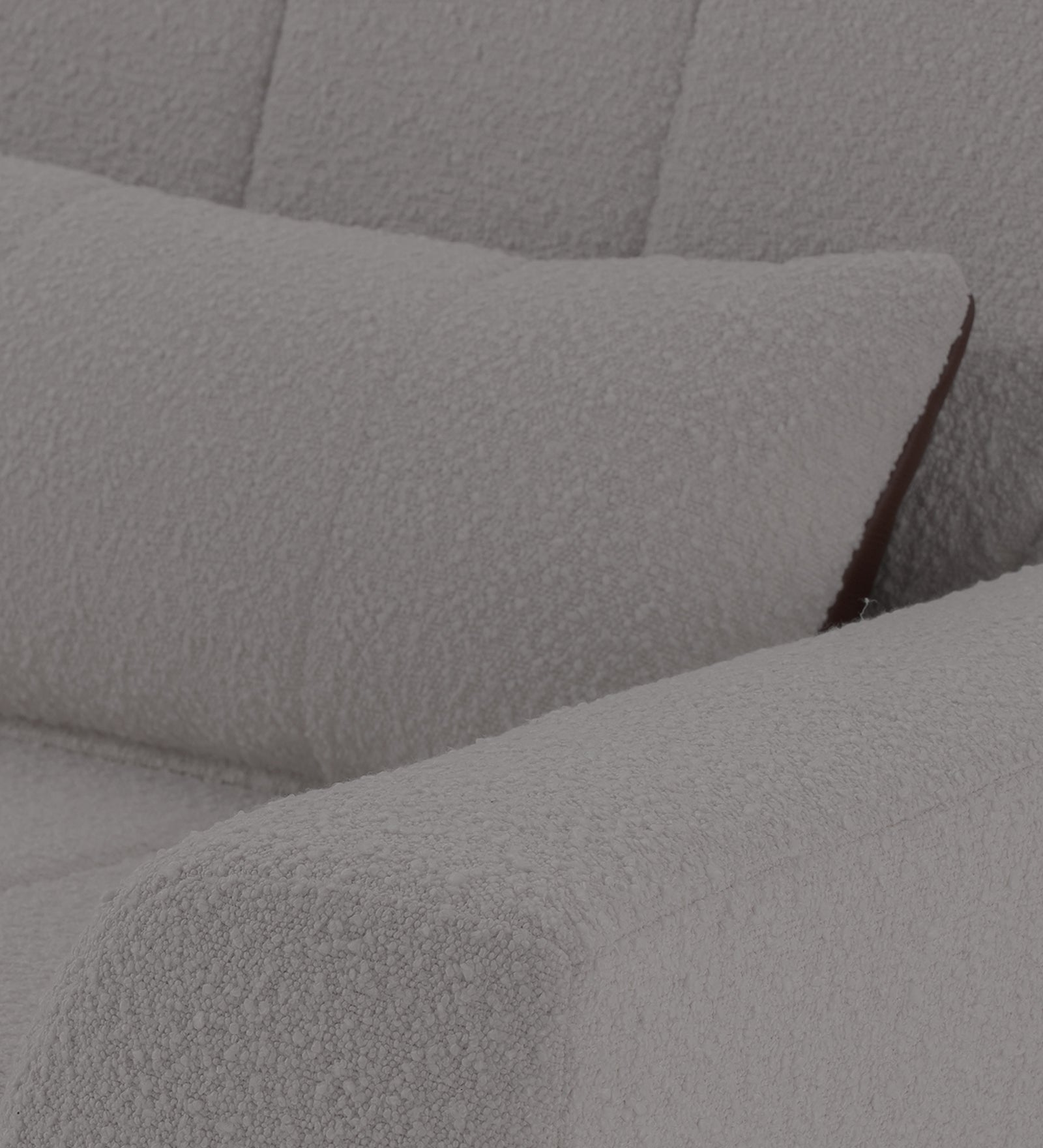 Nesco Boucle Fabric 1 Seater Sofa In Sweden Grey Colour - Febonic Living