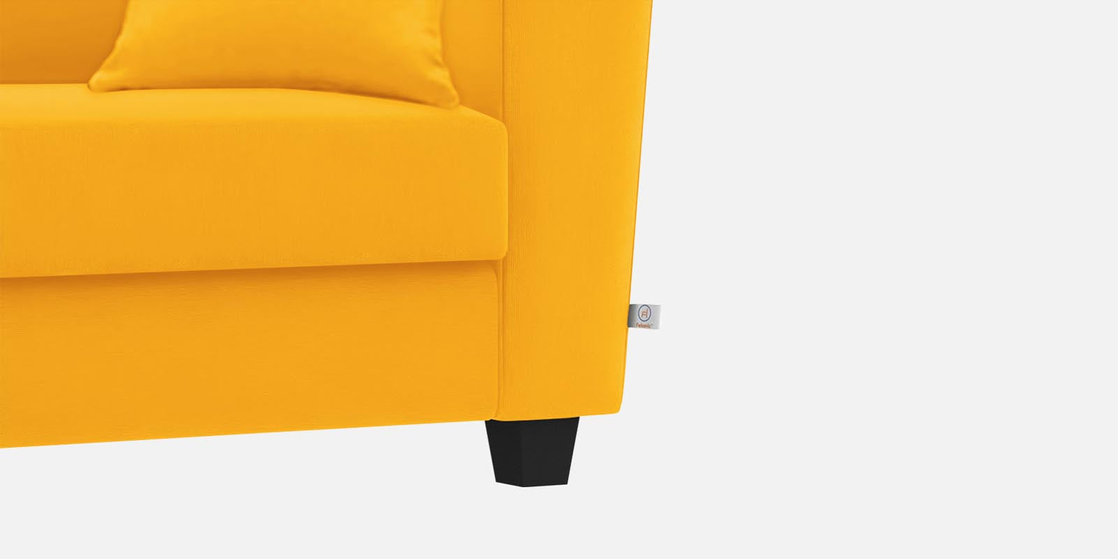 Daku Fabric 3 Seater Sofa In Bold Yellow Colour - Febonic Living