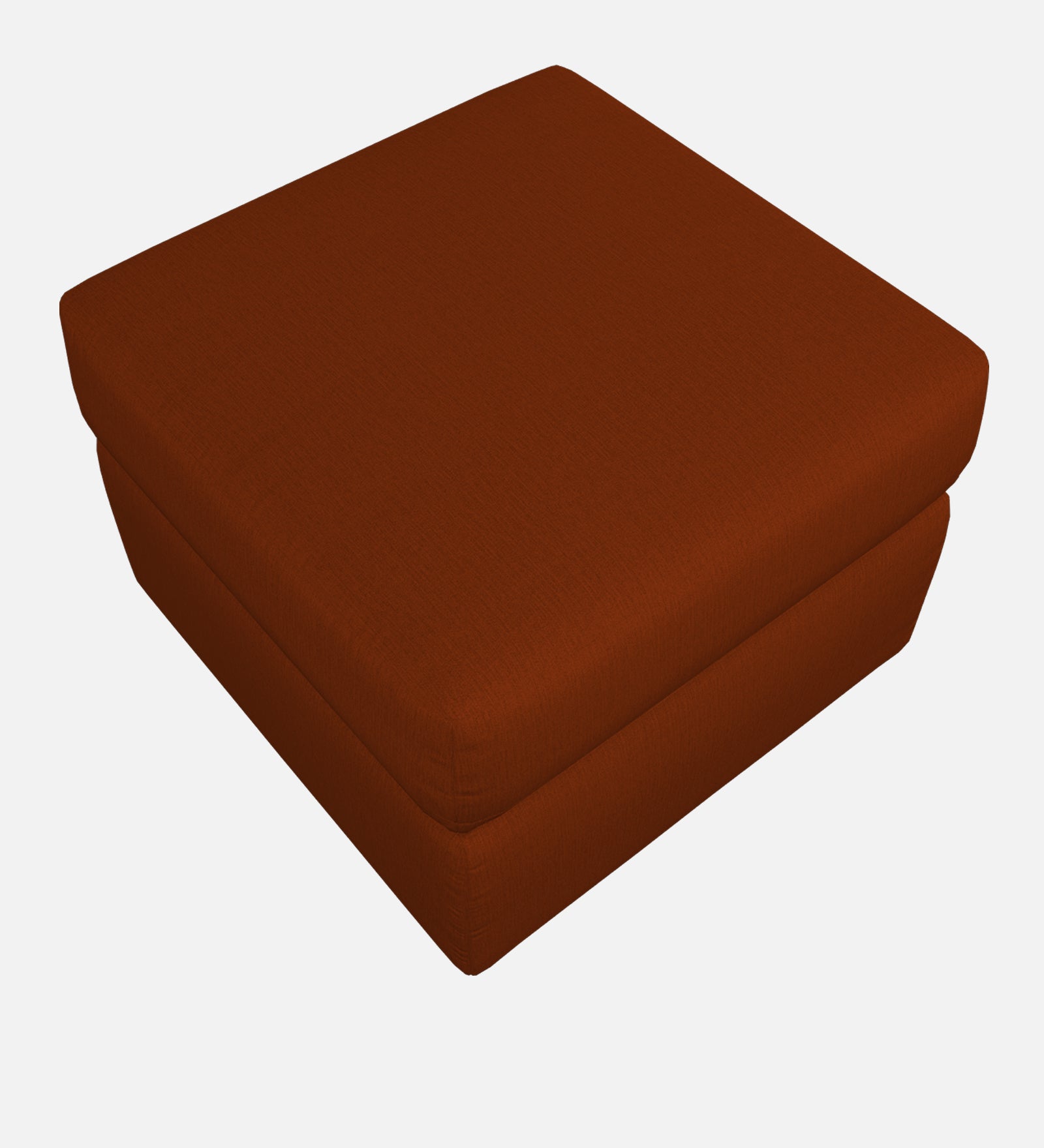 Penny Fabric Ottoman In Burnt Orange Colour With Storage - Febonic Living