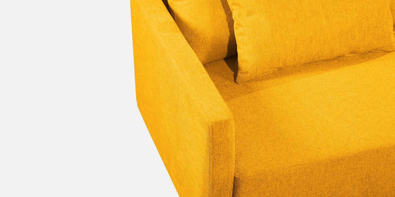 Kera Fabric RHS Sectional Sofa (3+Lounger) In Bold Yellow Colour - Febonic Living