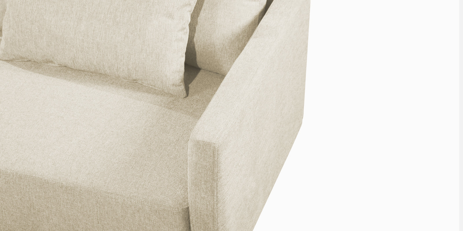 Kera Fabric LHS Sectional Sofa (3+Lounger) In Ivory Cream Colour - Febonic Living