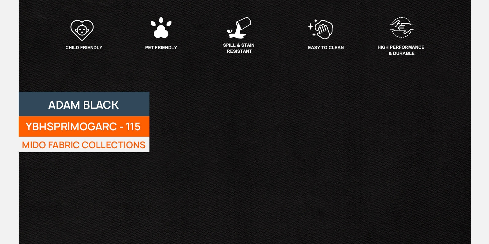 Kaylee Velvet 3 Seater Sofa In Adam Black Colour - Febonic Living