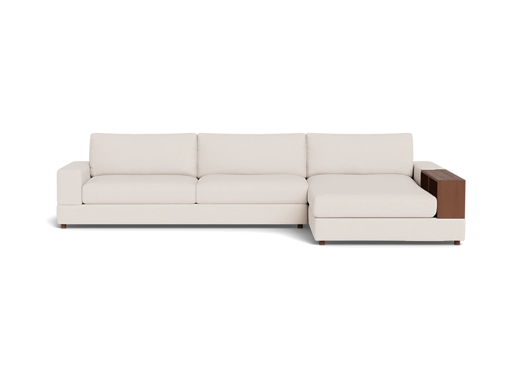 Vibe LHS (3+Lounger) Fabric Sectional Sofa - Beige