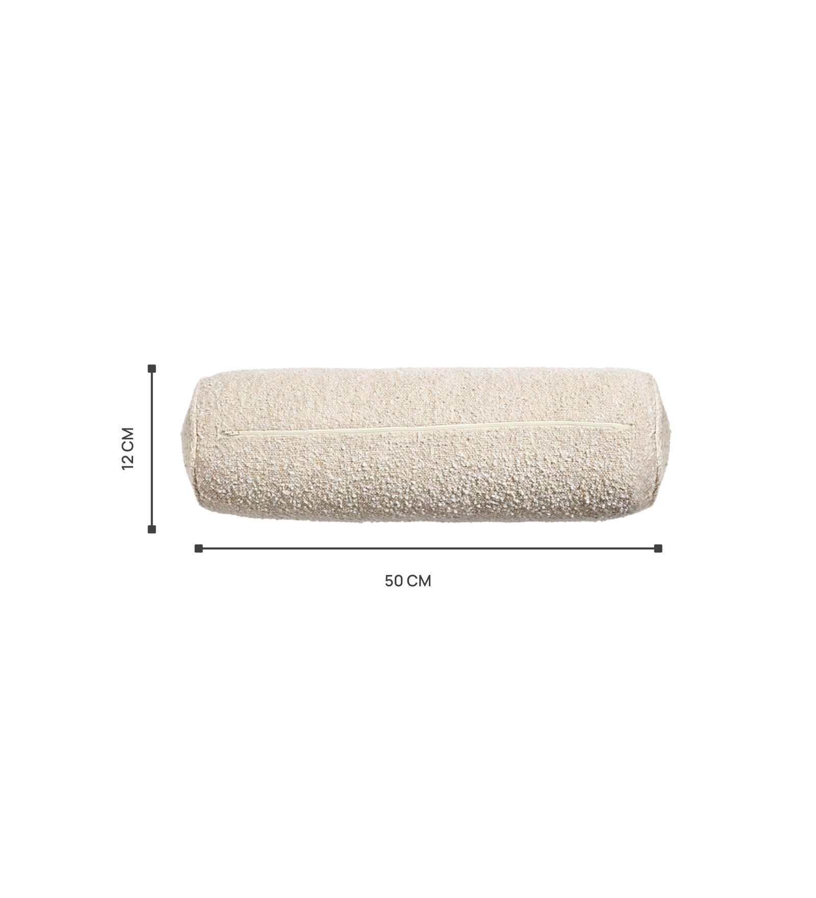 Verba Boucle Bolster Pillow In Shell White Colour (Set of 2) - Febonic Living