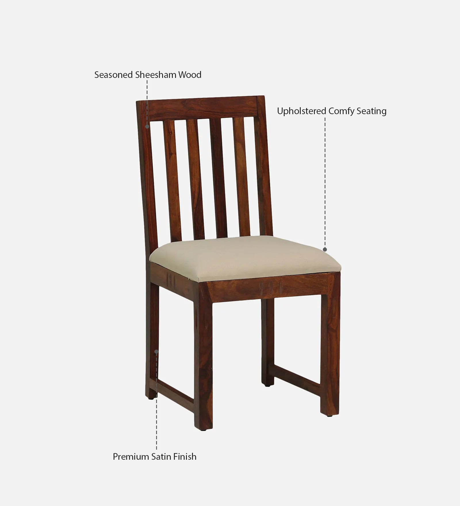 Nuck Sheesham Wood 4 Seater Dining Set In Honey Oak Finish - Febonic Living