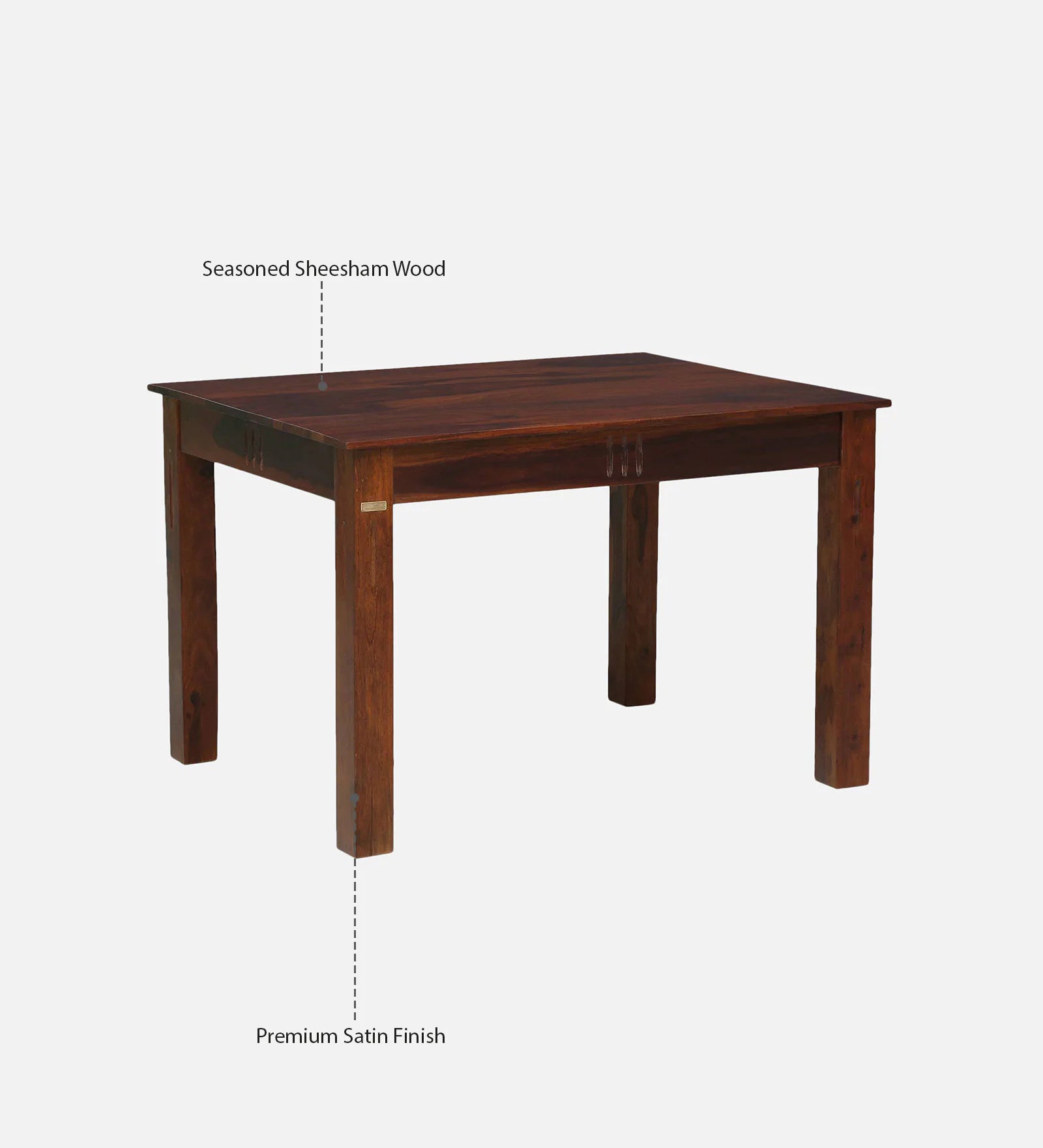 Nuck Sheesham Wood 4 Seater Dining Set In Honey Oak Finish - Febonic Living