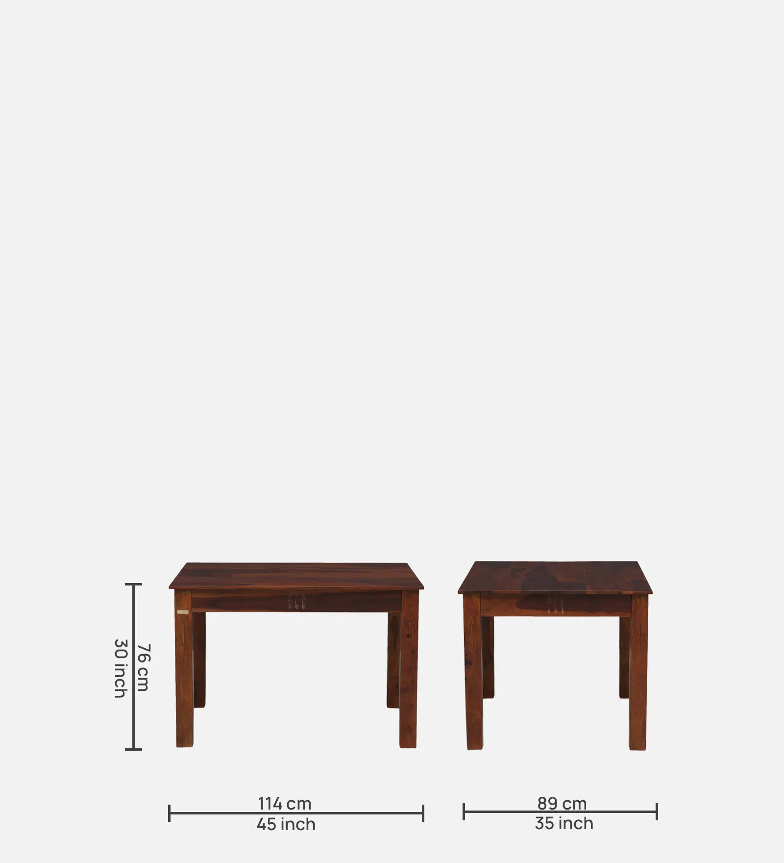 Nuck Sheesham Wood 4 Seater Dining Set In Honey Oak Finish - Febonic Living
