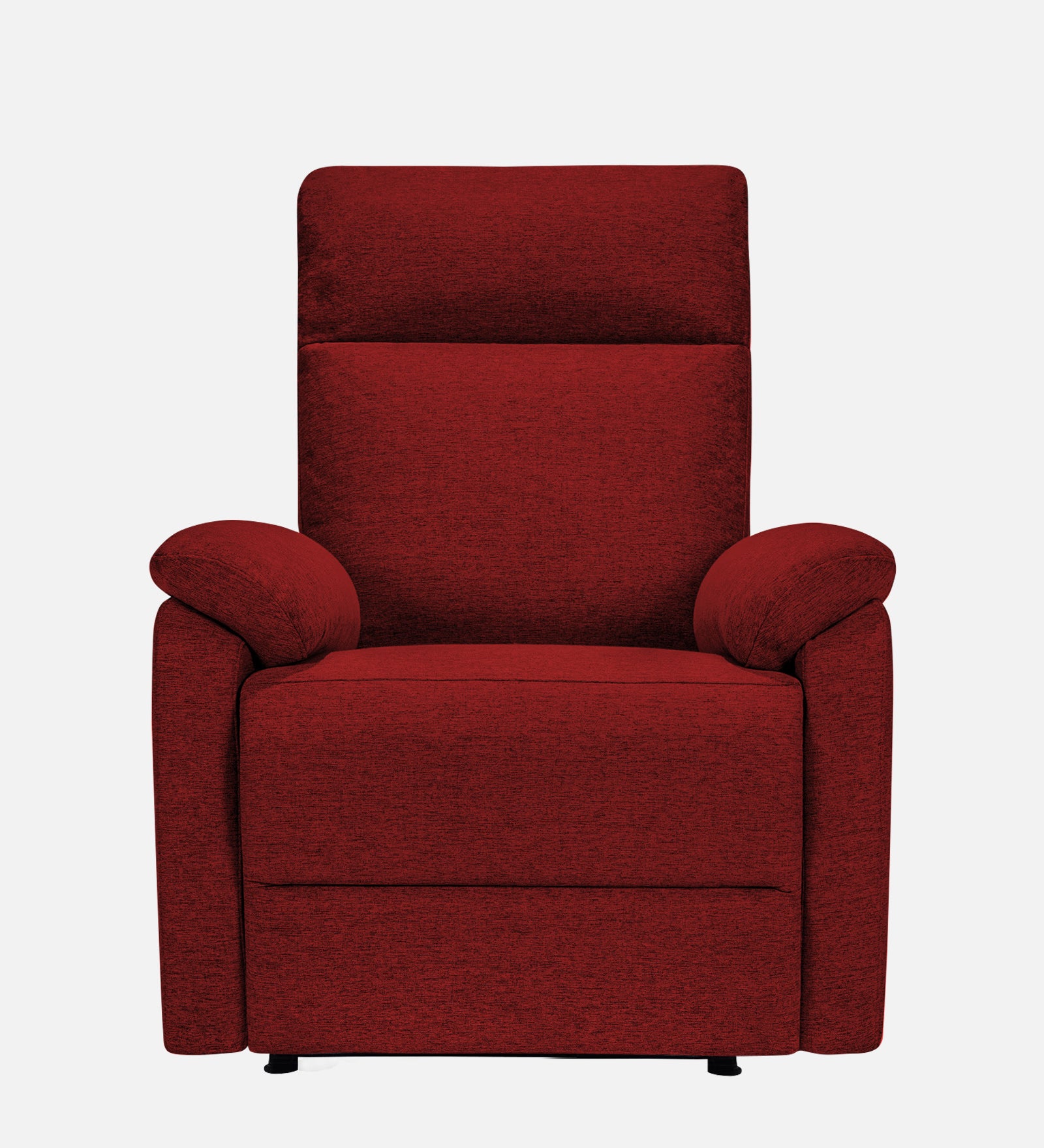 Abby Fabric 1 Seater Motorized Recliner In Blood Maroon Colour - Front View by Febonic Living