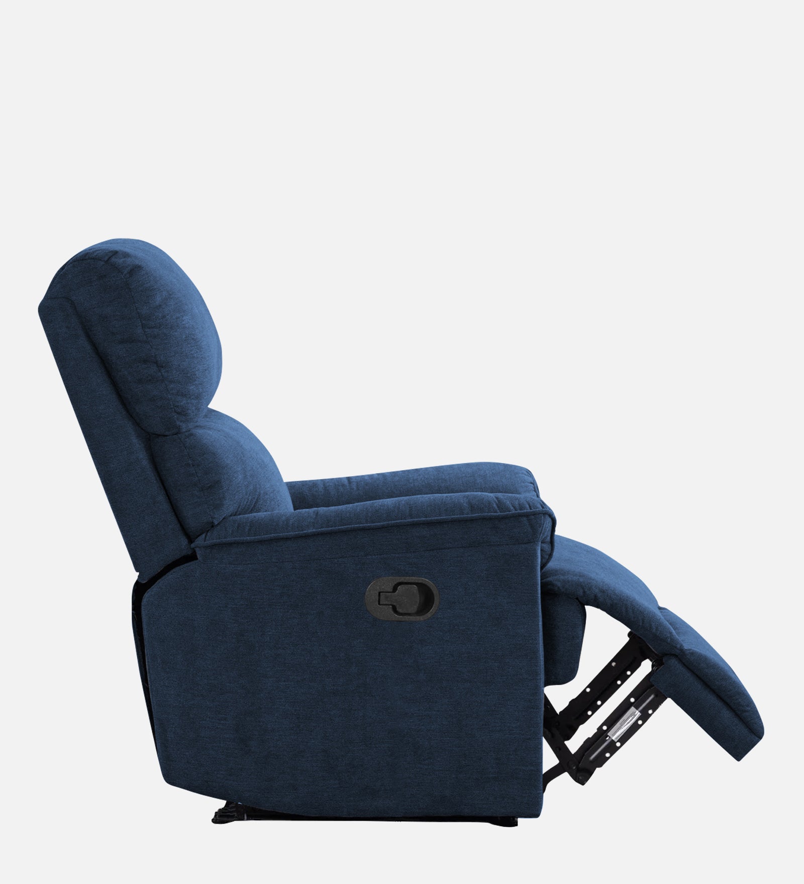 Abby 1 Seater Motorized Fabric Recliner - Denim Blue - Side View by Febonic Living