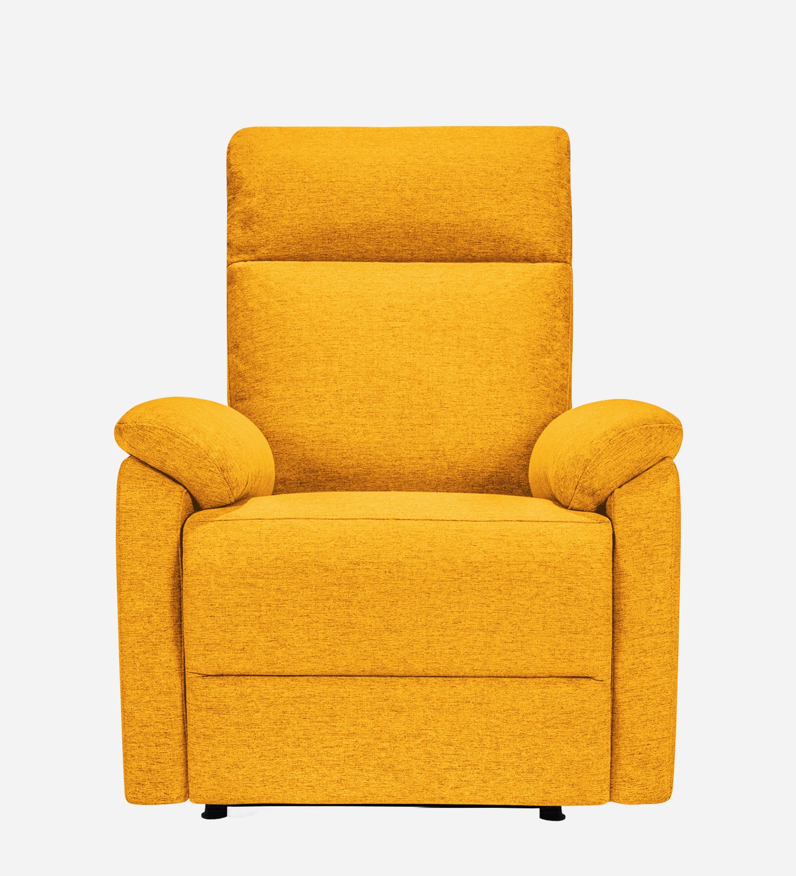 Abby 1 Seater Motorized Fabric Recliner - Bold Yellow - Front View by Febonic Living