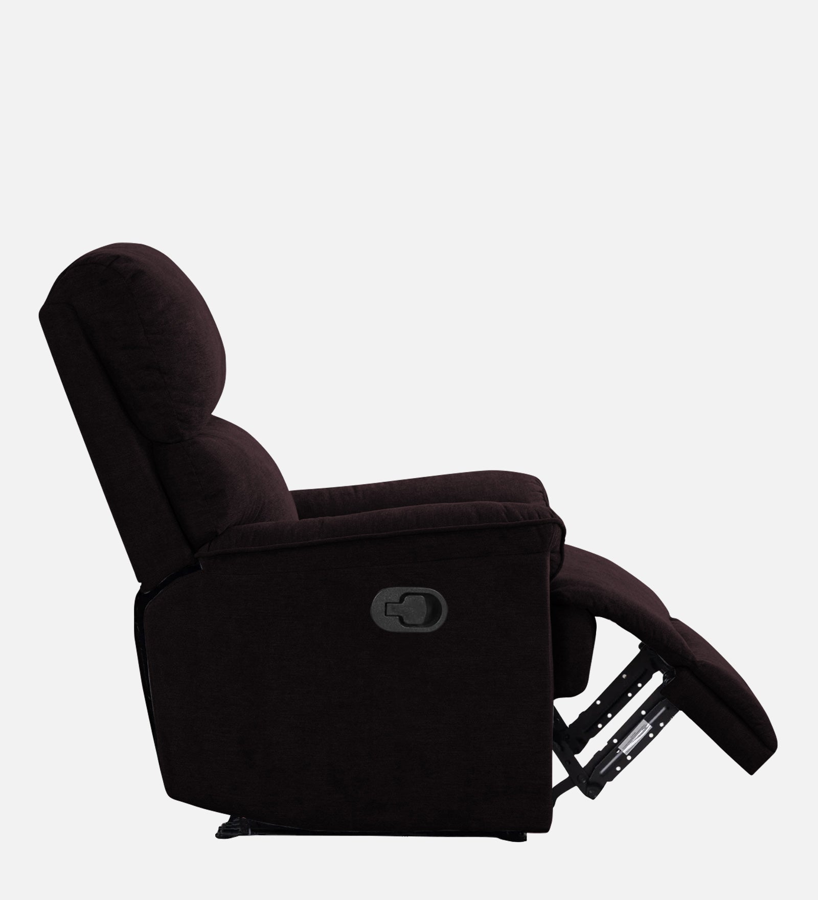 Abby Fabric 1 Seater Motorized Recliner In Cara Brown Colour - Side View by Febonic Living
