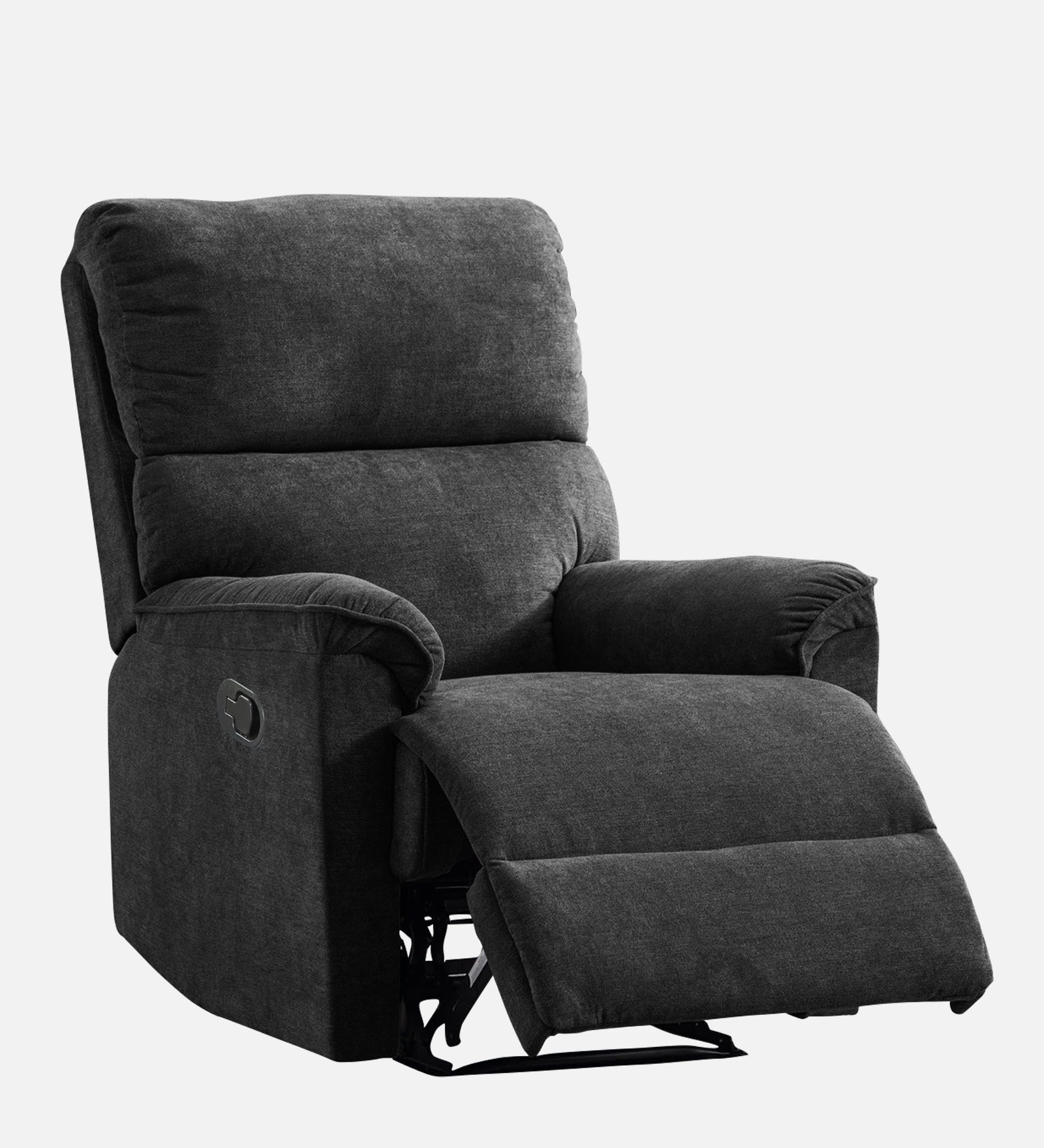 Abby Fabric 1 Seater Motorized Recliner In Charcoal Grey Colour - Side View by Febonic Living
