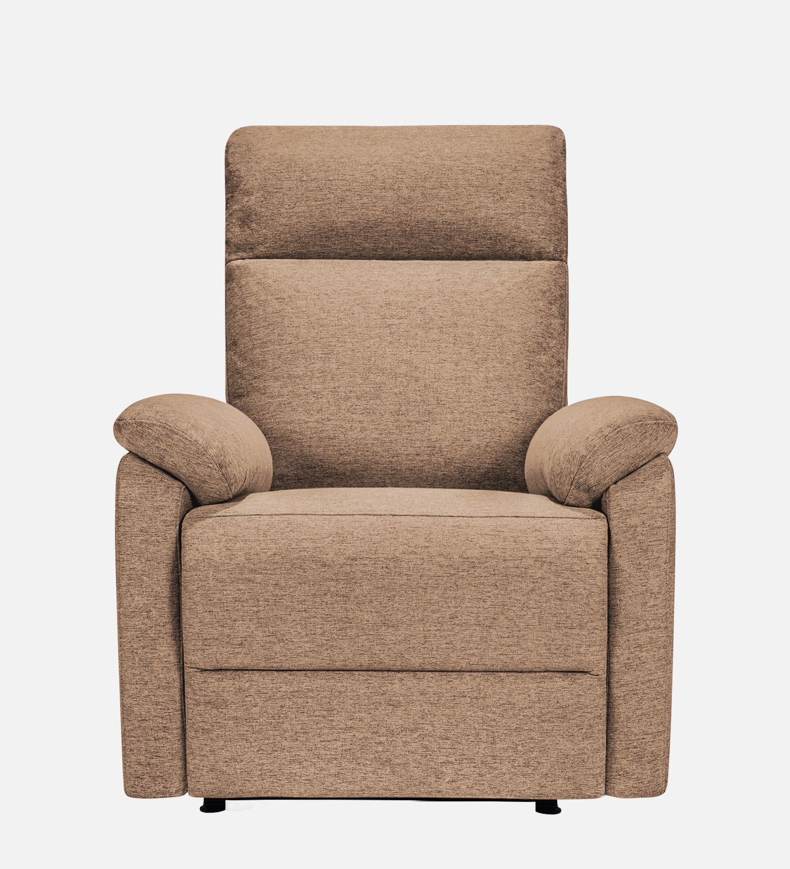 Abby Fabric 1 Seater Motorized Recliner In Cookie Beige Colour - Front View by Febonic Living