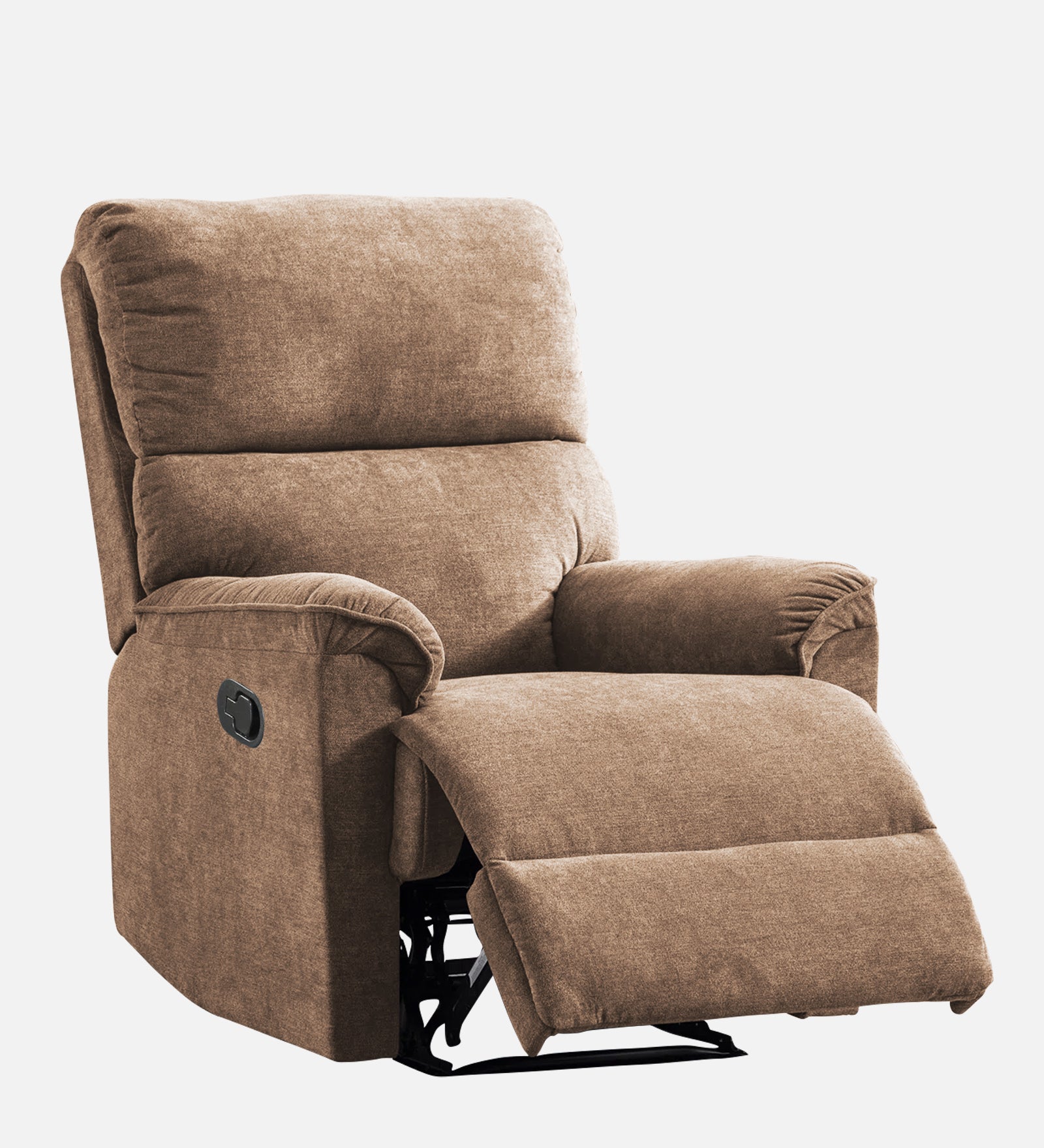 Abby Fabric 1 Seater Motorized Recliner In Cookie Beige Colour - Side View by Febonic Living