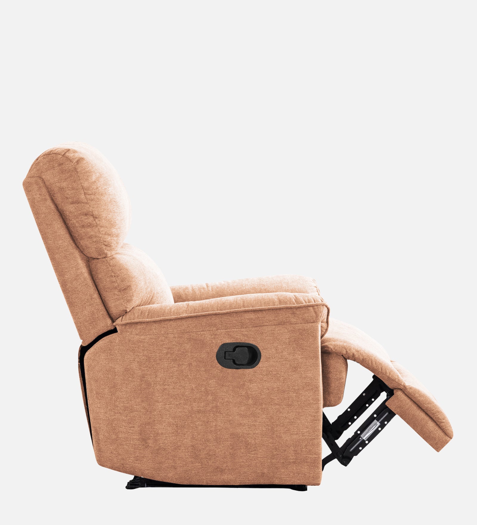 Abby 1 Seater Motorized Fabric Recliner - Cosmic Beige - Side View by Febonic Living