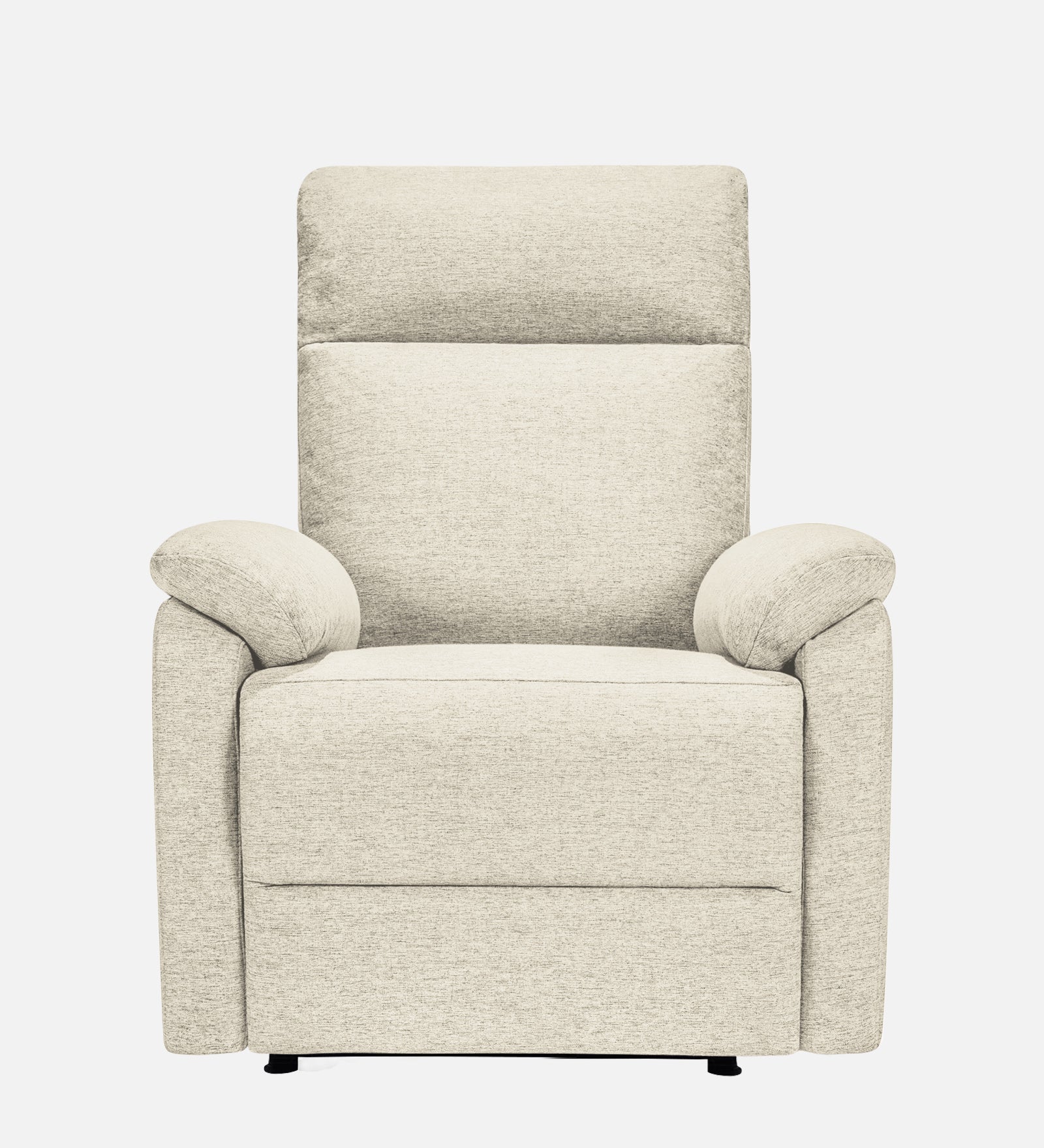 Abby Fabric 1 Seater Motorized Recliner In Ivory Cream Colour - Front View by Febonic Living