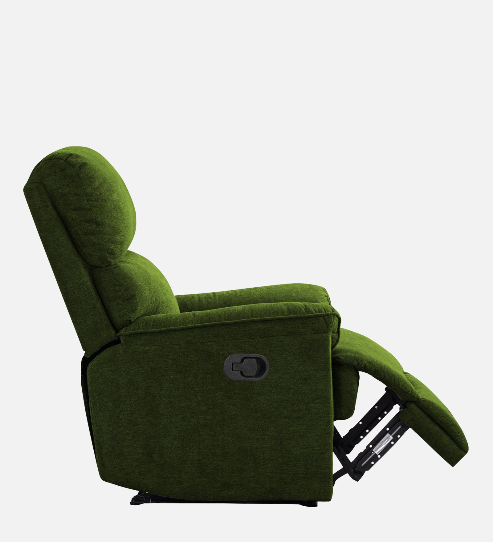 Abby Fabric 1 Seater Motorized Recliner In Olive Green Colour - Side View by Febonic Living