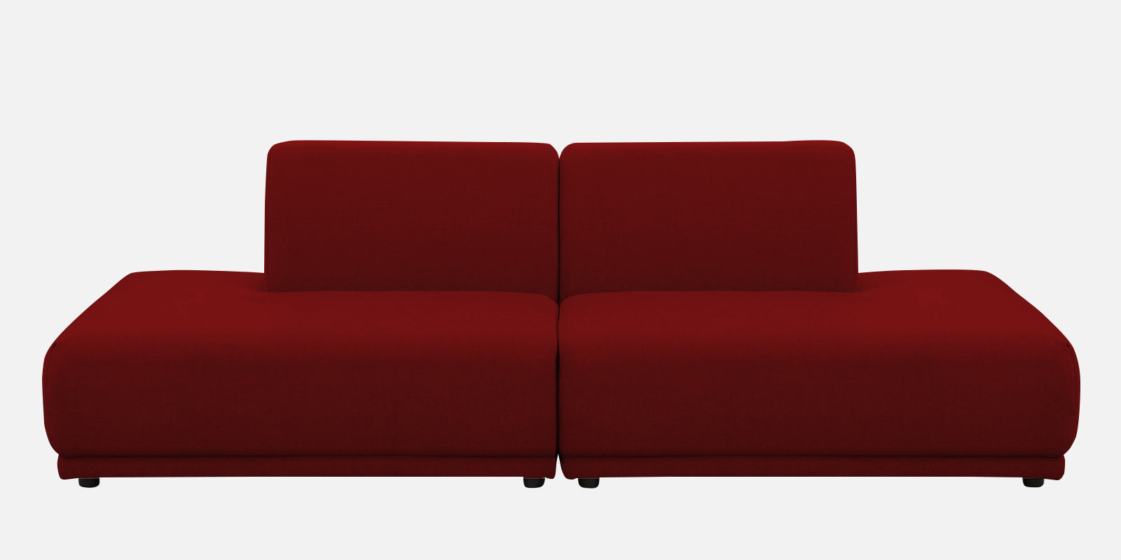 Adam Fabric LHS Sectional Sofa 3 Ottoman Lounger In Blood Maroon Colour in white bg - Febonic Living