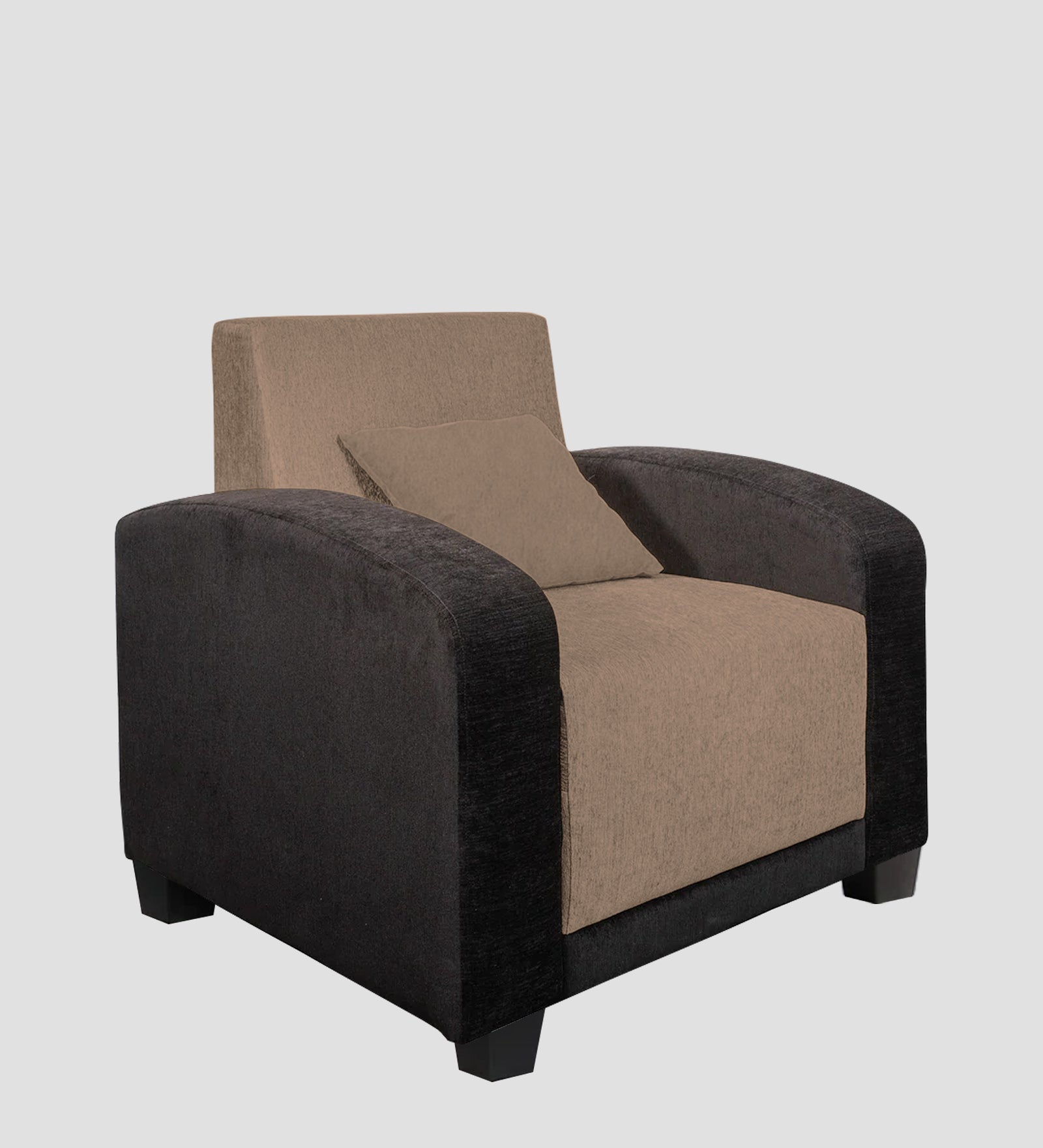 Alex Fabric 1 Seater Sofa In Cookie Beige Colour white bg - Febonic Living