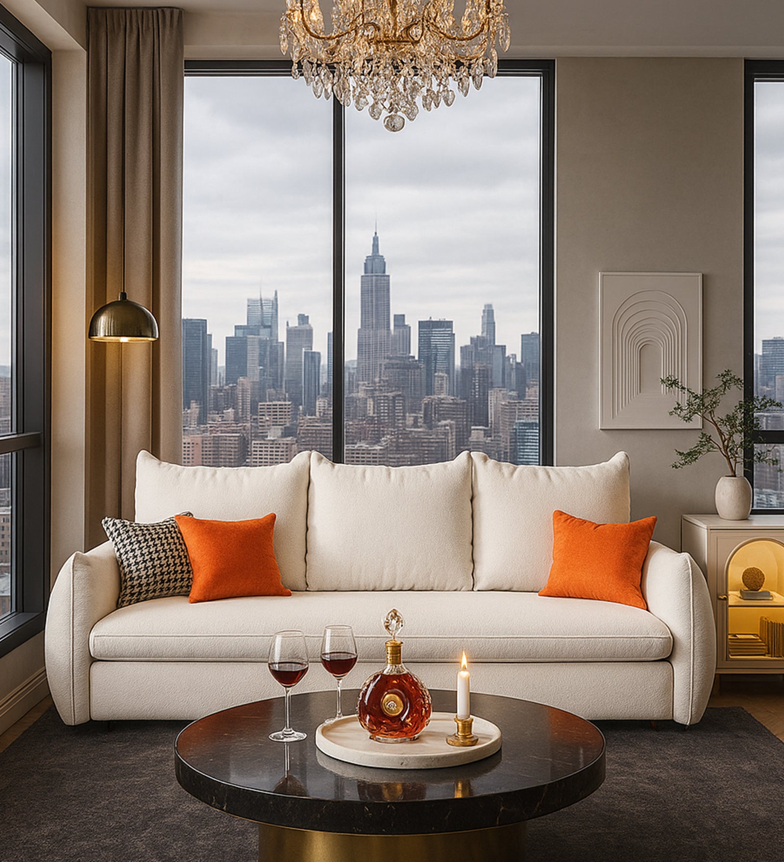 Allison Fabric 3 Seater Pull Out Sofa Cum Bed In Shell White Colour