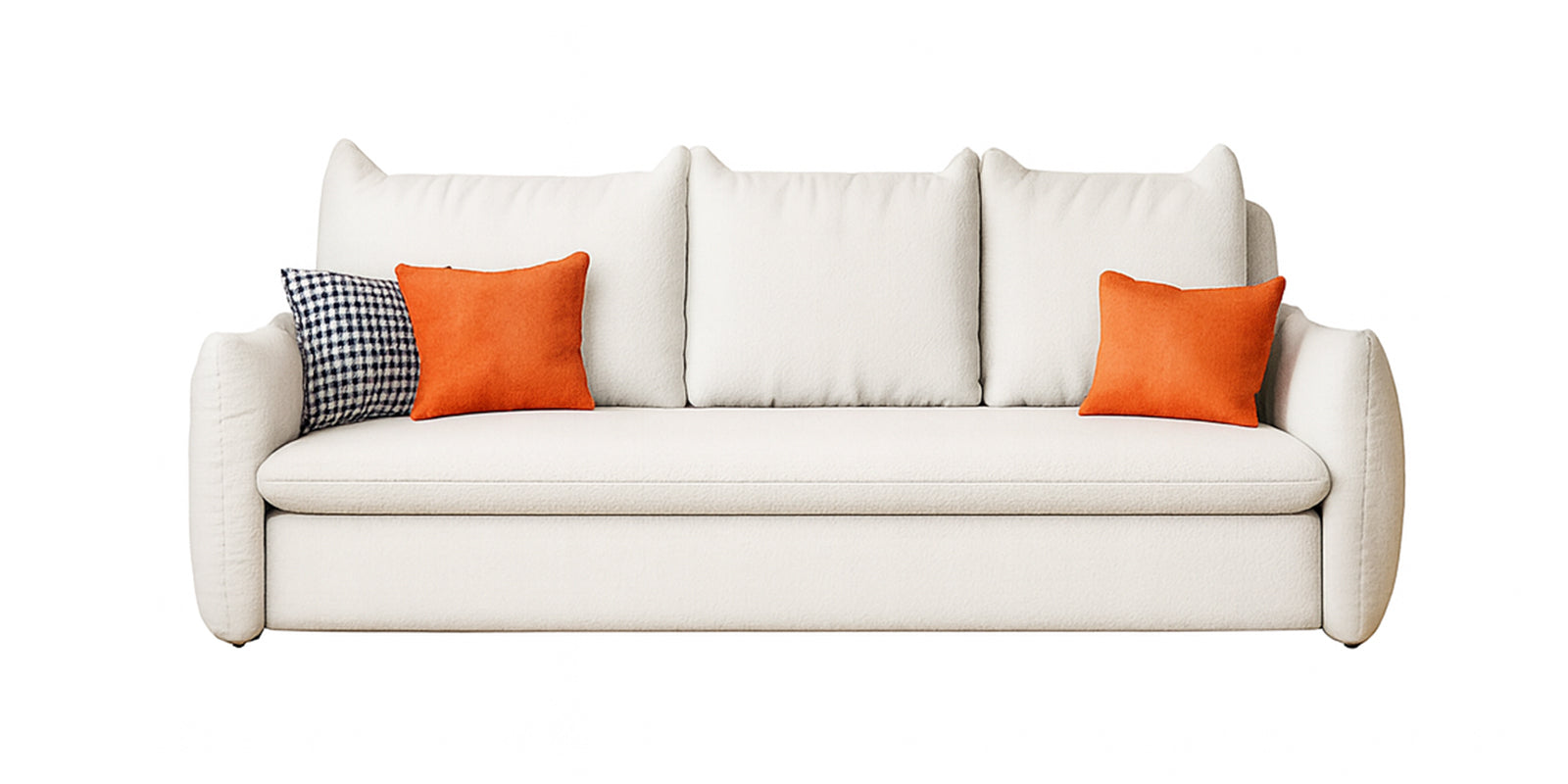 Allison Fabric 3 Seater Pull Out Sofa Cum Bed In Shell White Colour