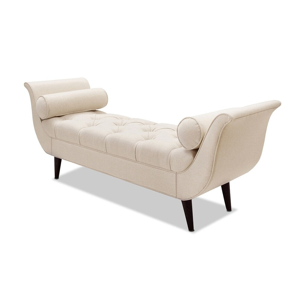 Alma Fabric 3 Seater Recamier in Beige Colour