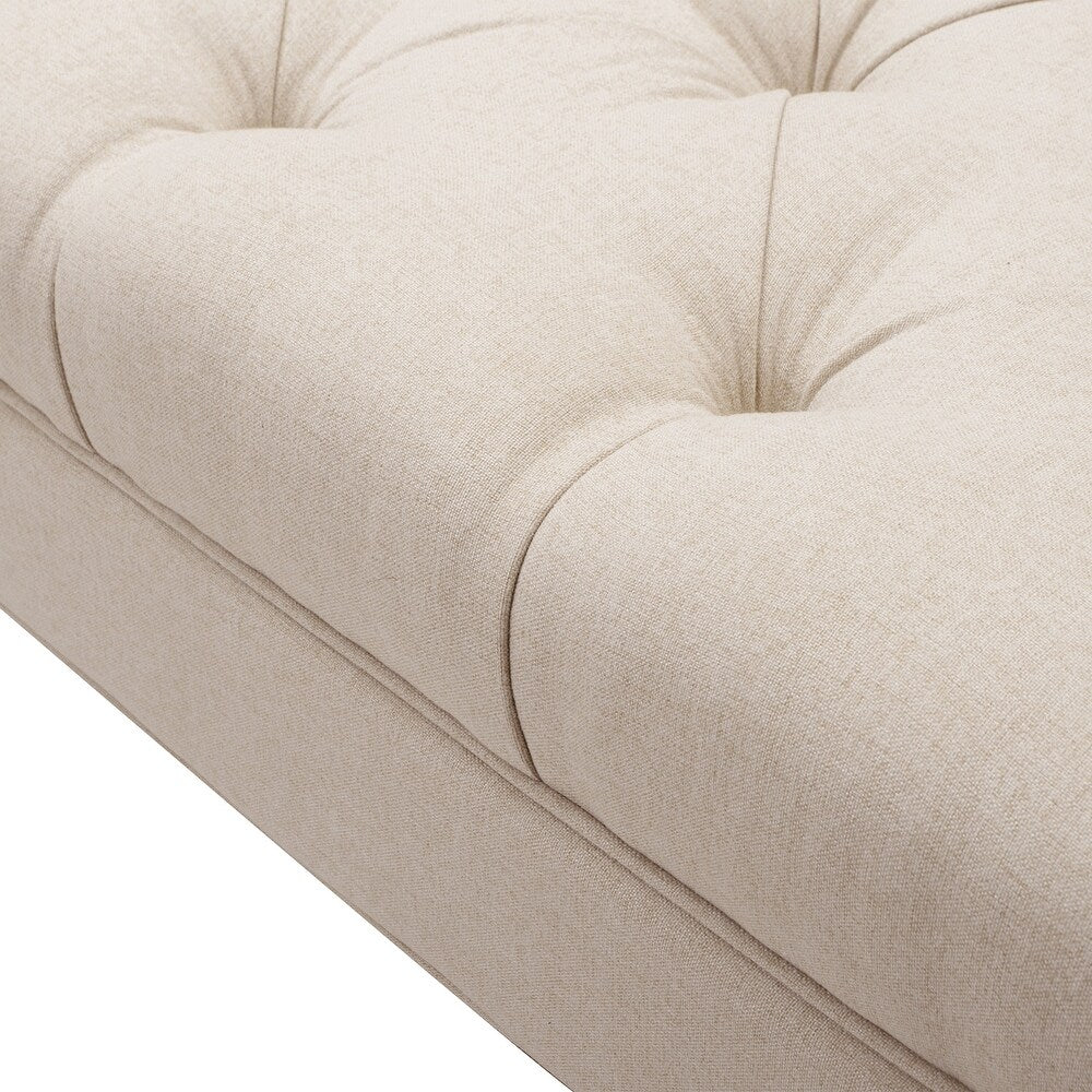 Alma Fabric 3 Seater Recamier in Beige Colour