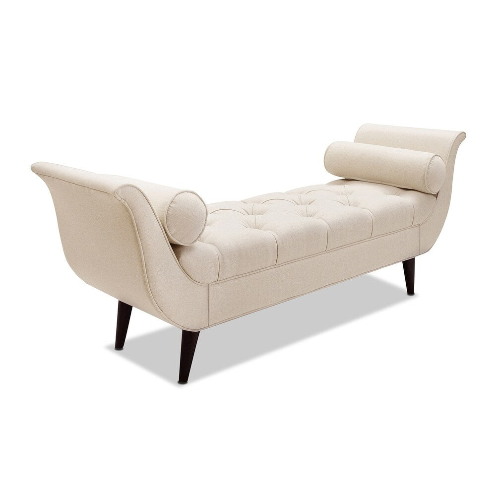 Alma Fabric 3 Seater Recamier In Beige Colour - Febonic Living