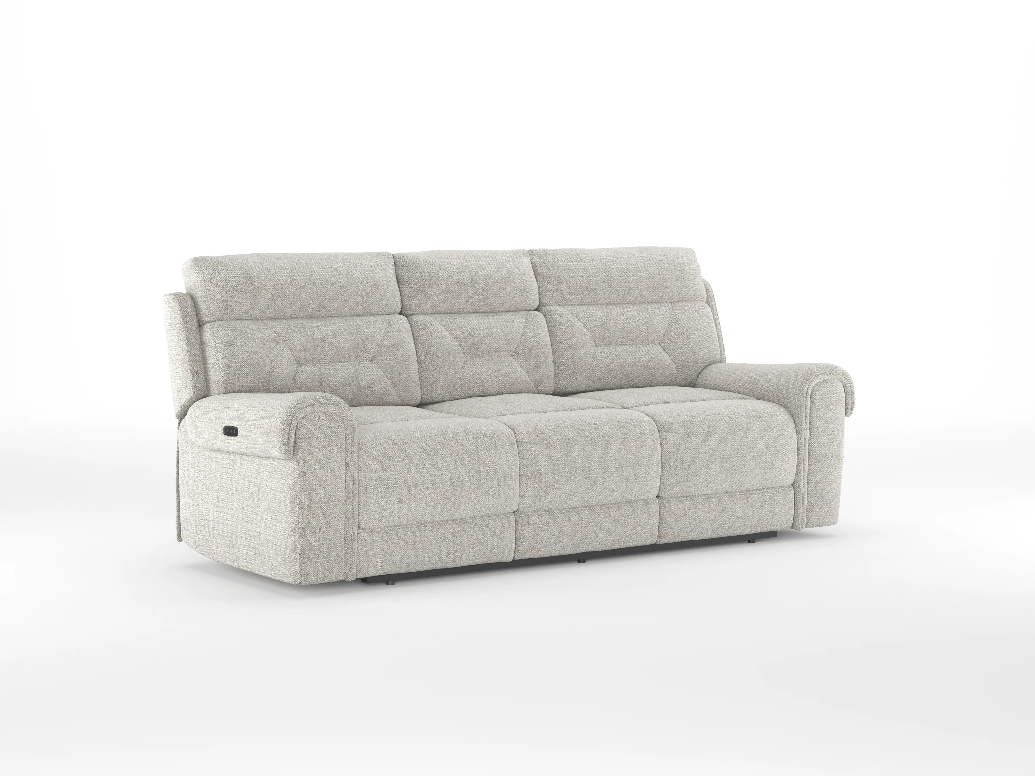 Alpeno Fabric 3 Seater Motorized Recliner In Bone Beige Colour