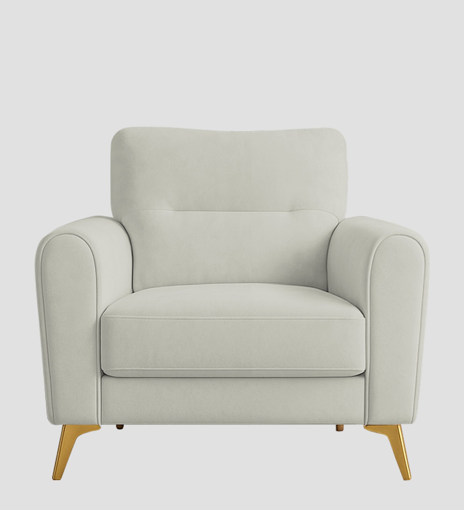 Alpine Fabric 1 Seater Sofa In Pearl White Colour