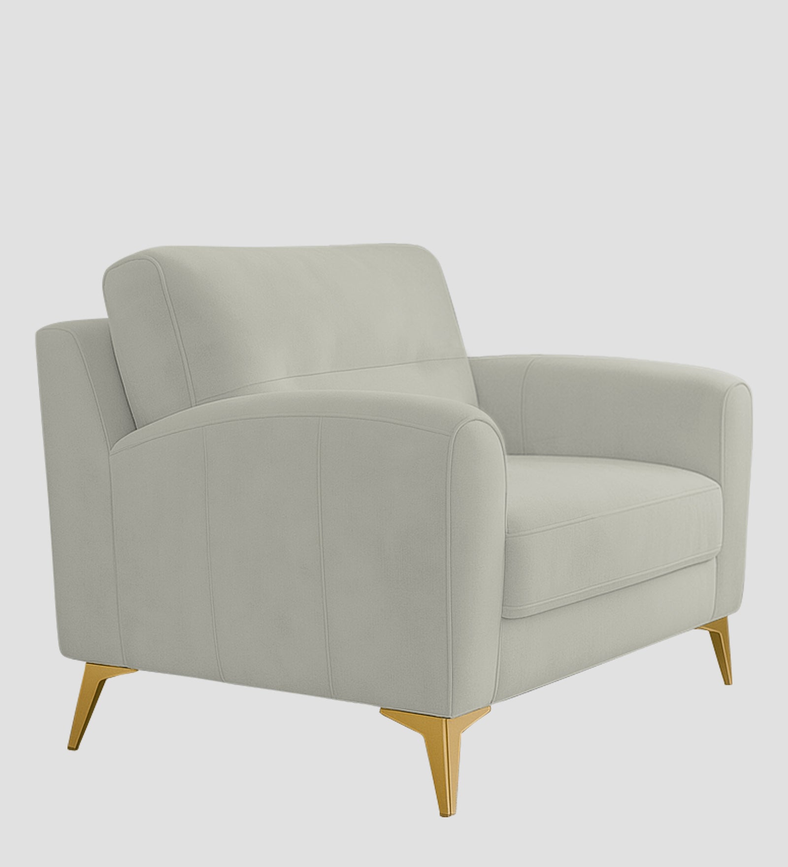 Alpine Fabric 1 Seater Sofa In Pearl White Colour