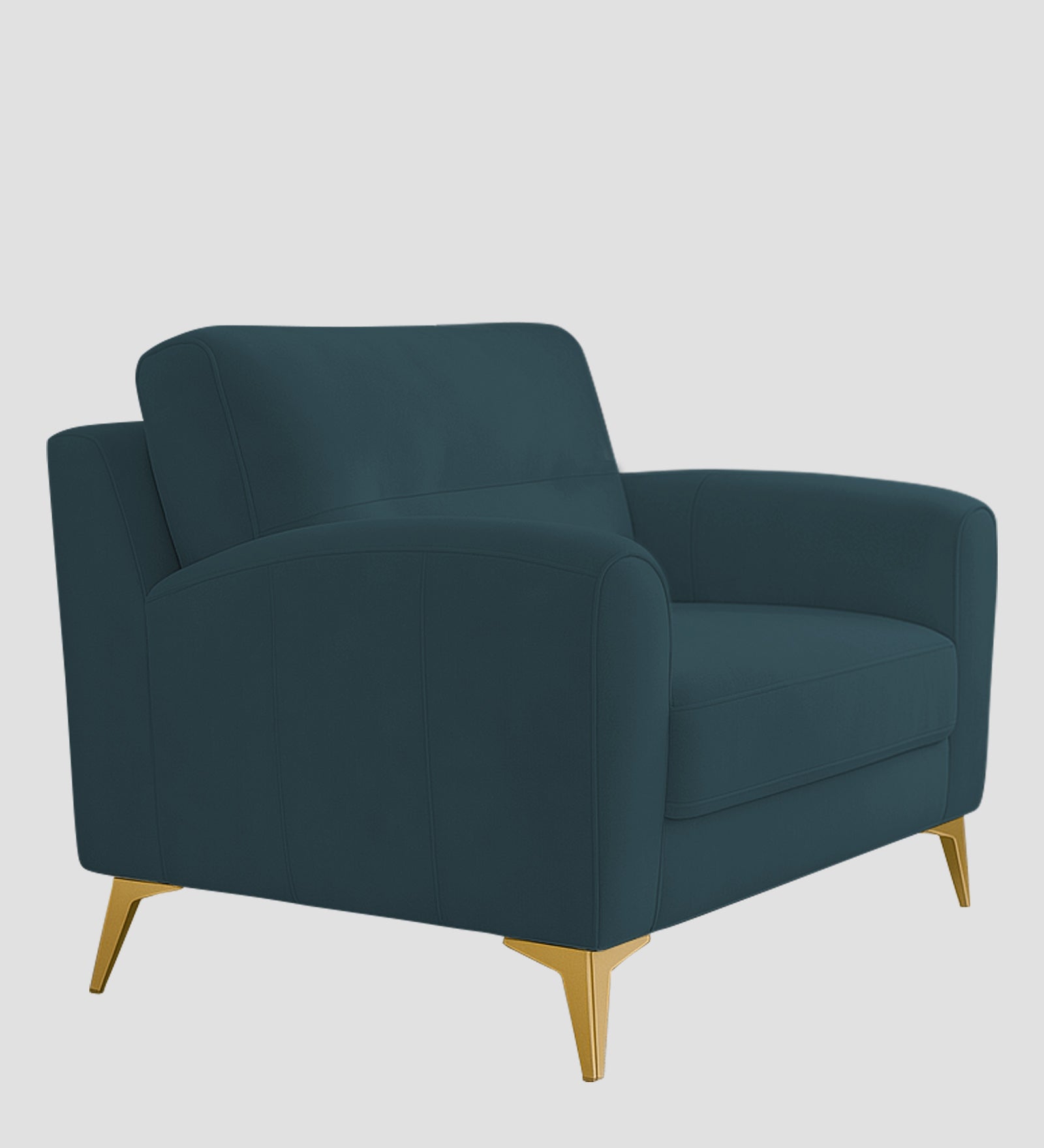 Alpine Fabric 1 Seater Sofa In Sea Blue Colour