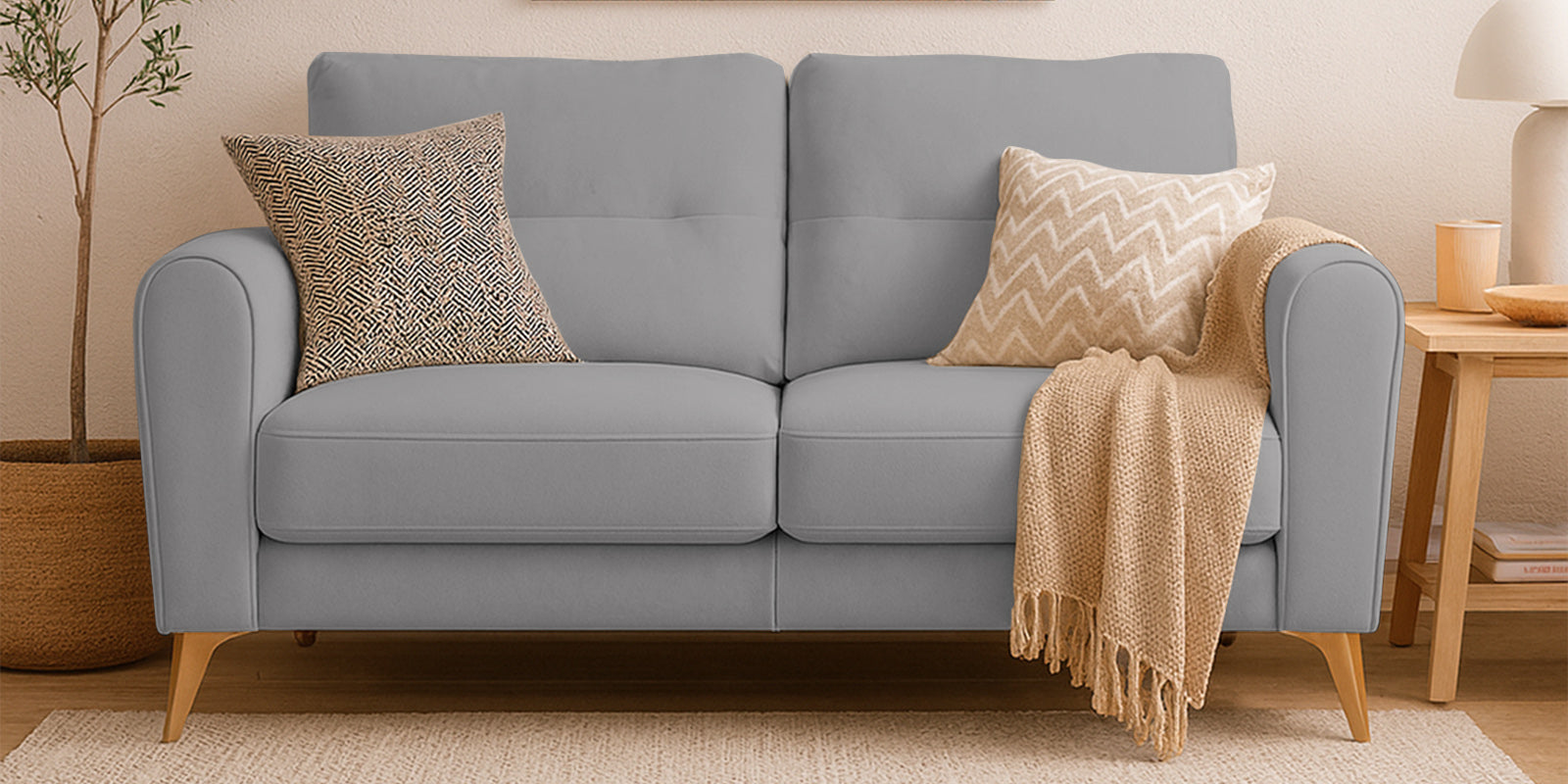 Alpine Fabric 2 Seater Sofa In Dim Grey Colour